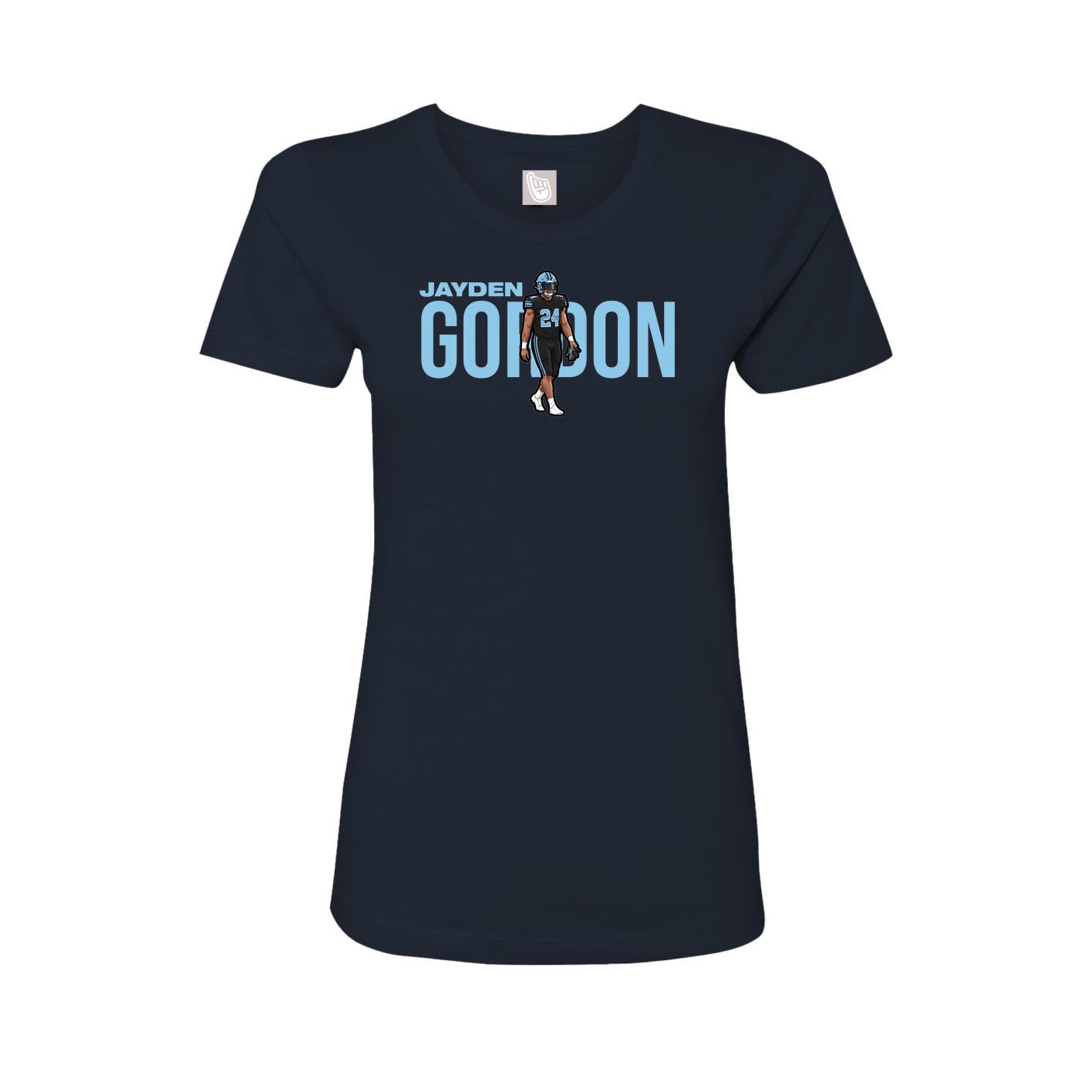 Fitted Women's Tee — Player Name in Navy