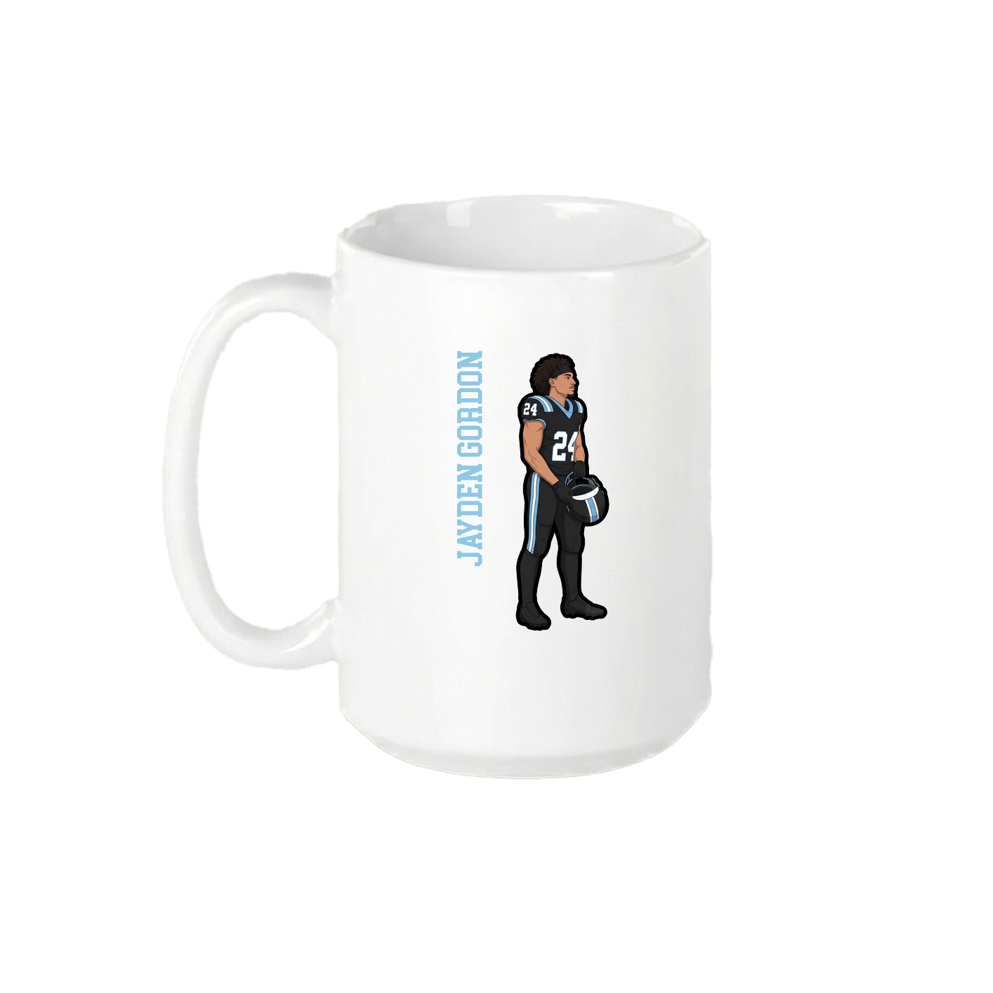 15oz Coffee Mug — Name Vertical in White