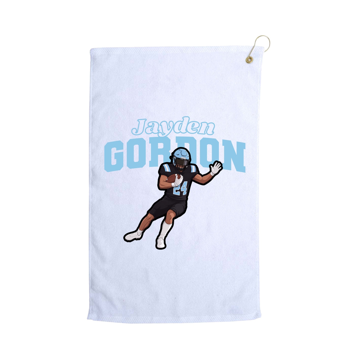 Golf Towel — Name Arch in White