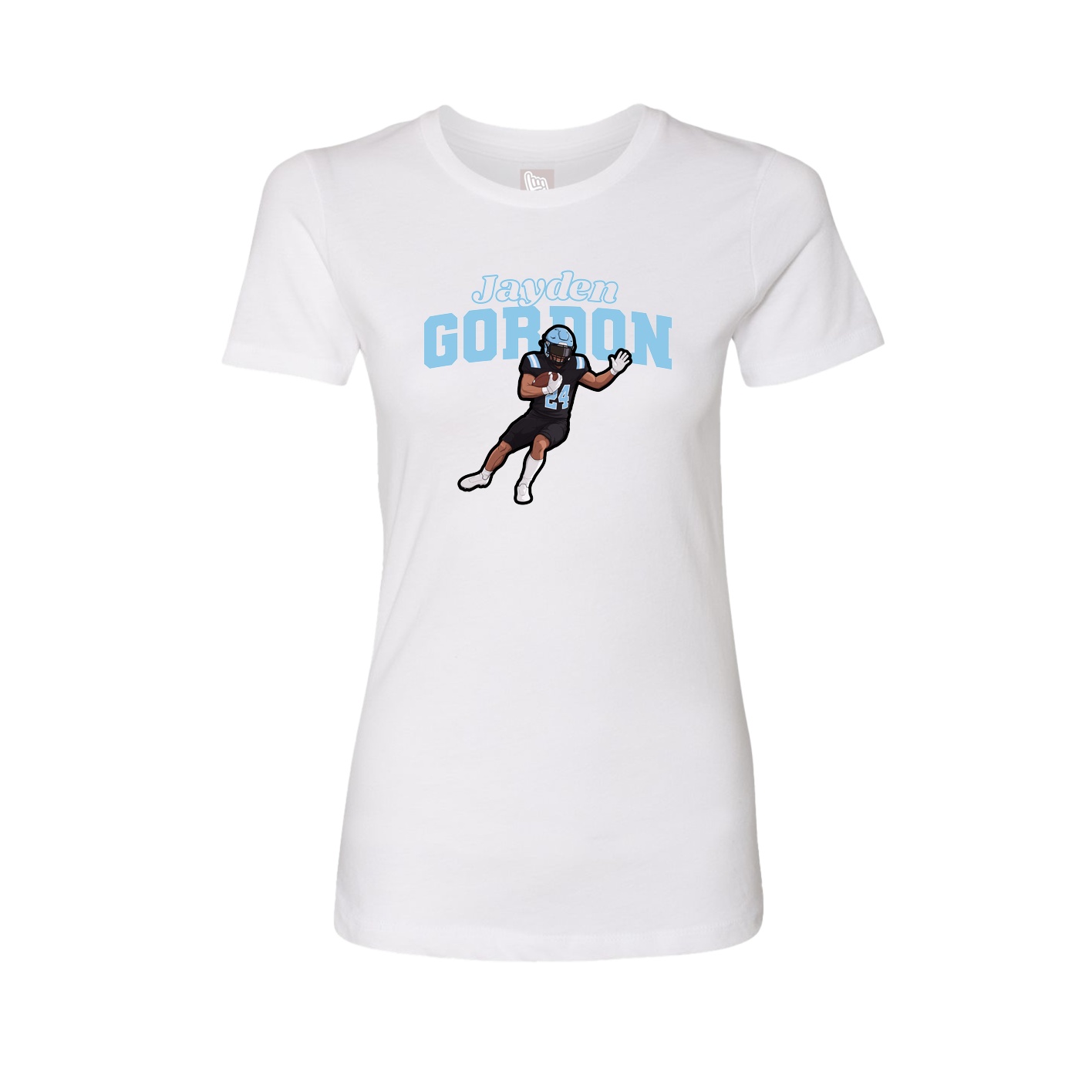 Fitted Women's Tee — Name Arch in White