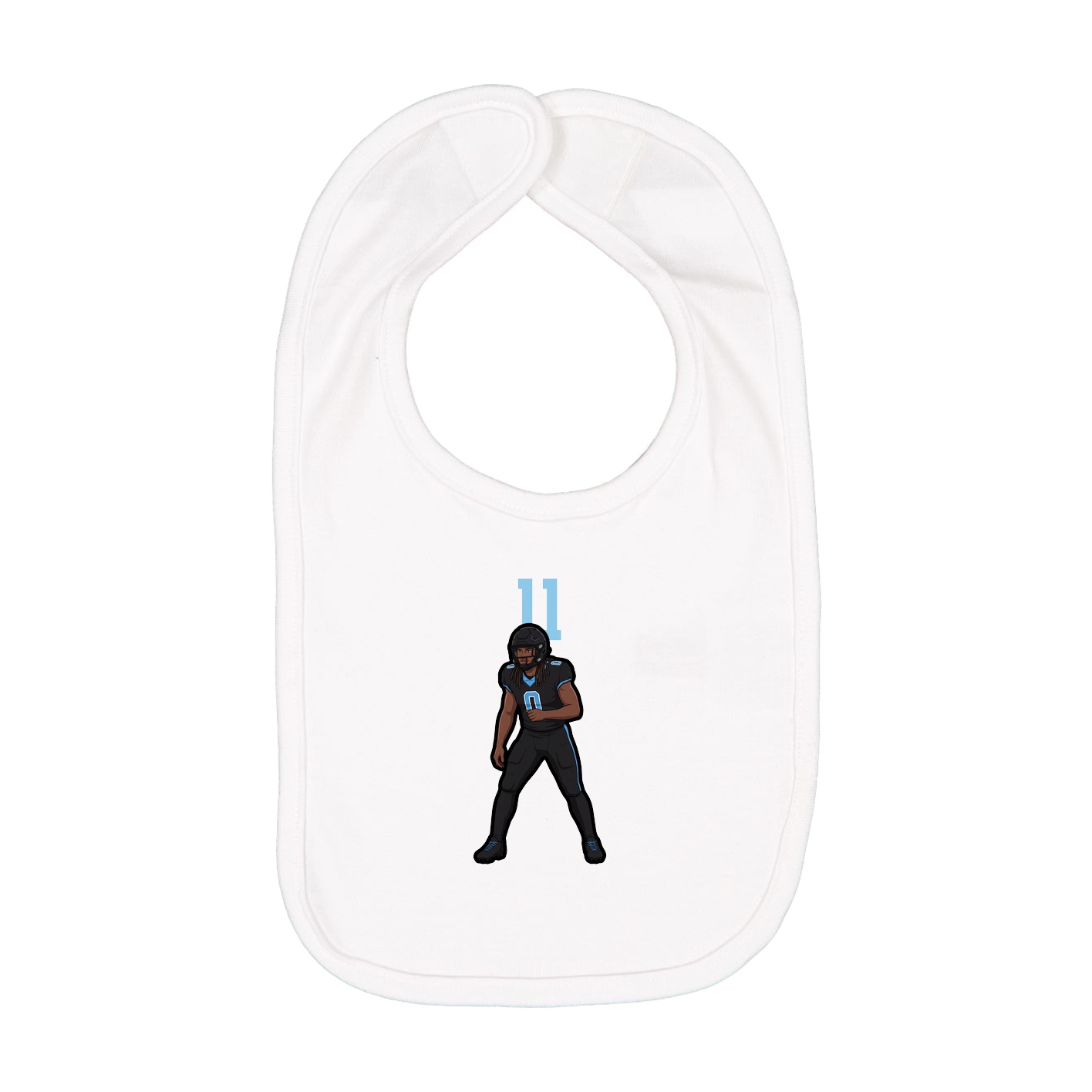 Infant Bib — Number Top in White