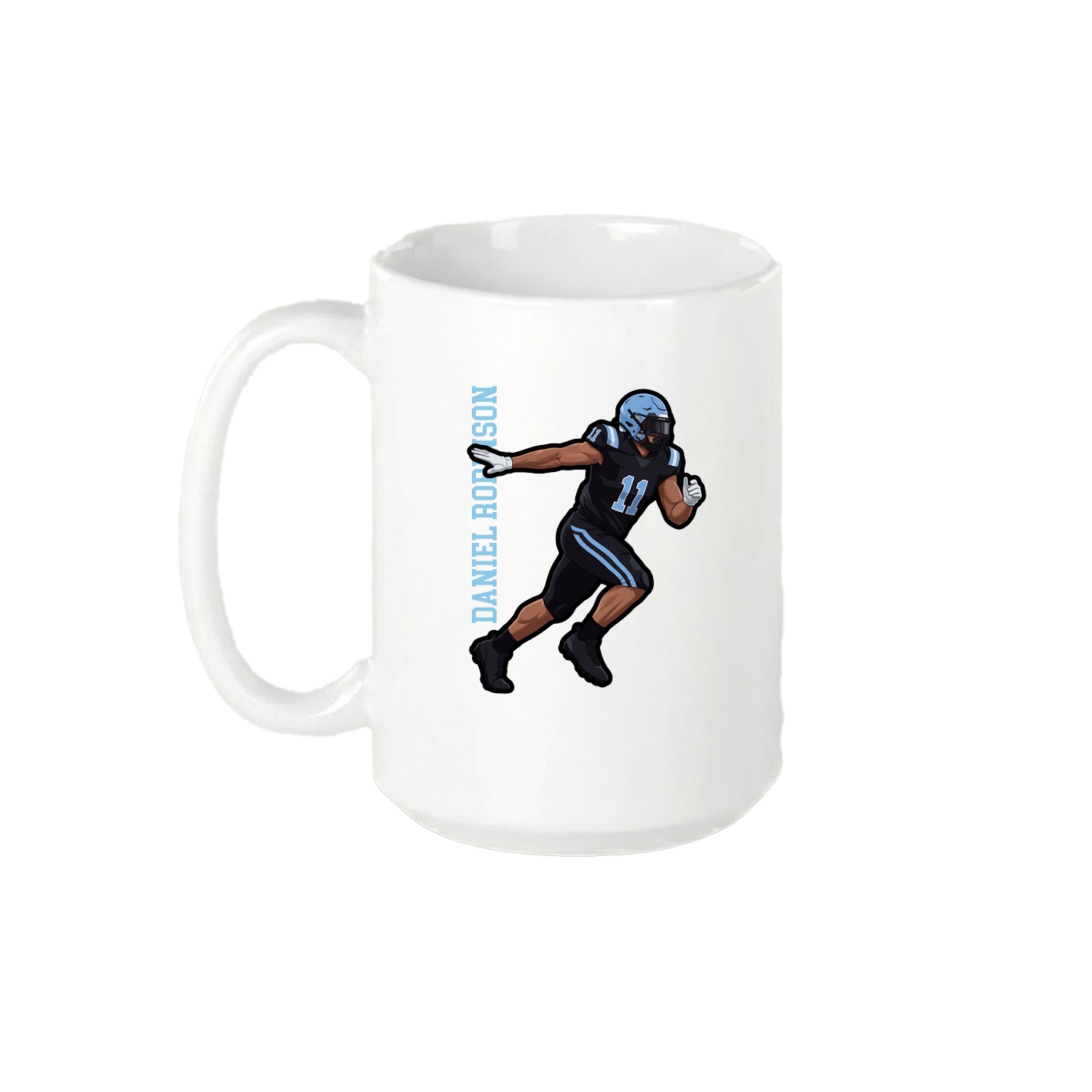 15oz Coffee Mug — Name Vertical in White