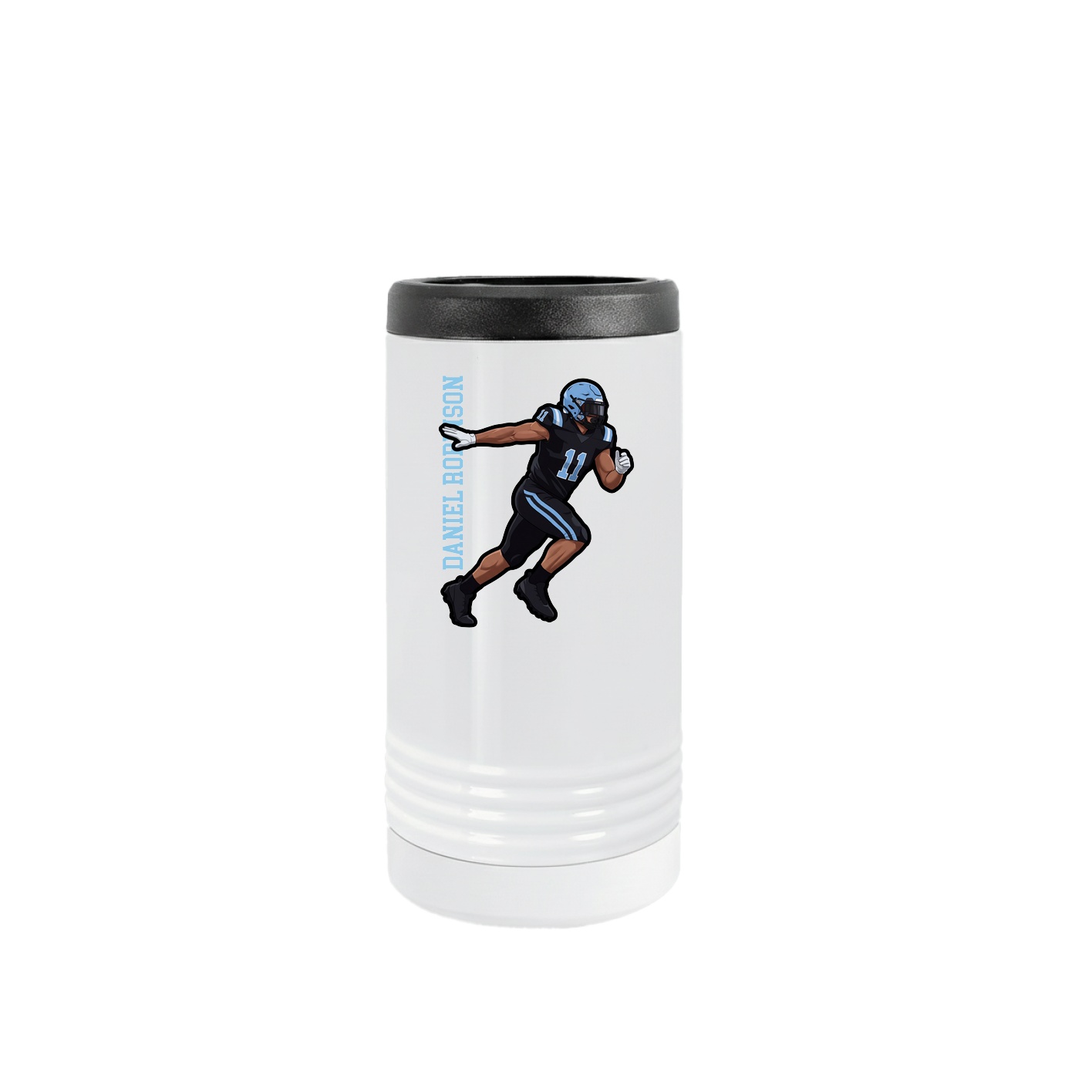 Slim Beverage Holder — Name Vertical in White