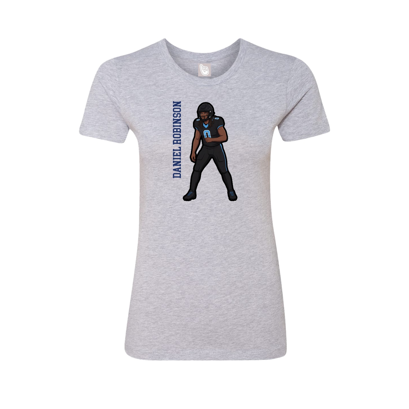 Fitted Women's Tee — Name Vertical in Grey