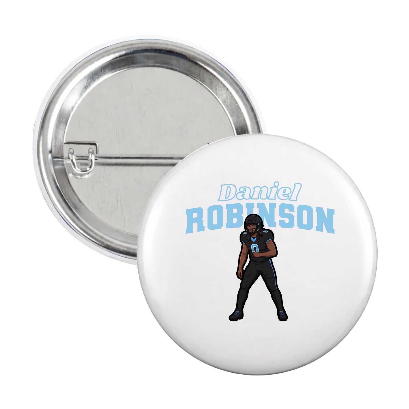 Game Day Button — Name Arch in White