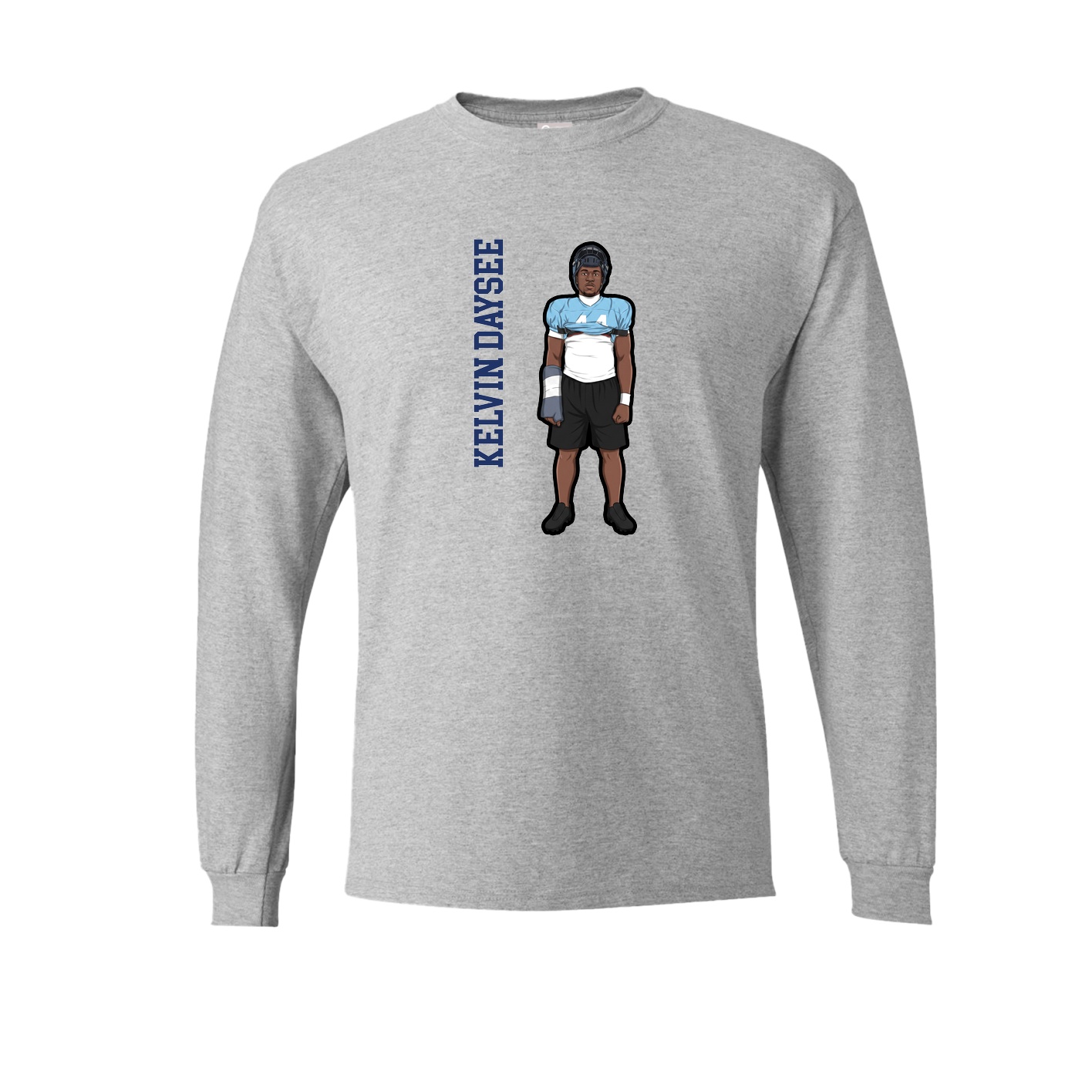 Long Sleeve Tee — Name Vertical in Grey
