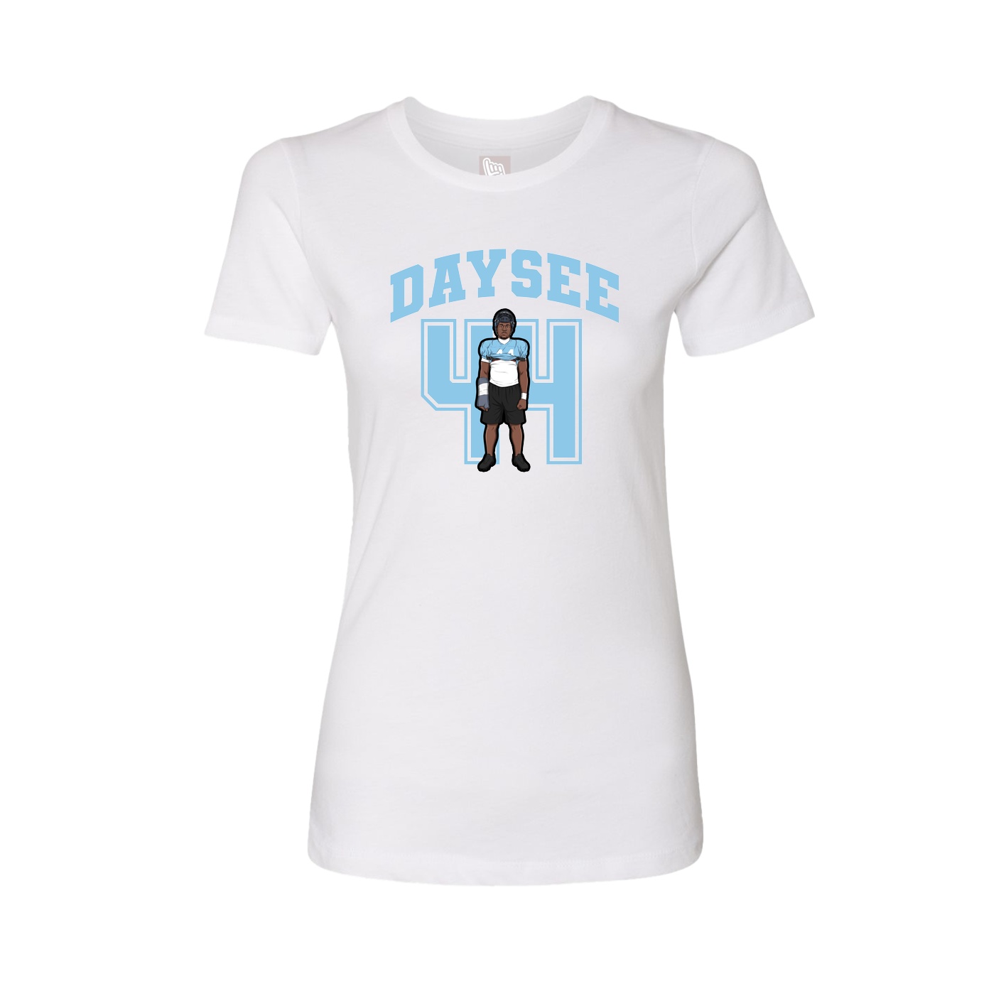 Fitted Women's Tee — Number in White
