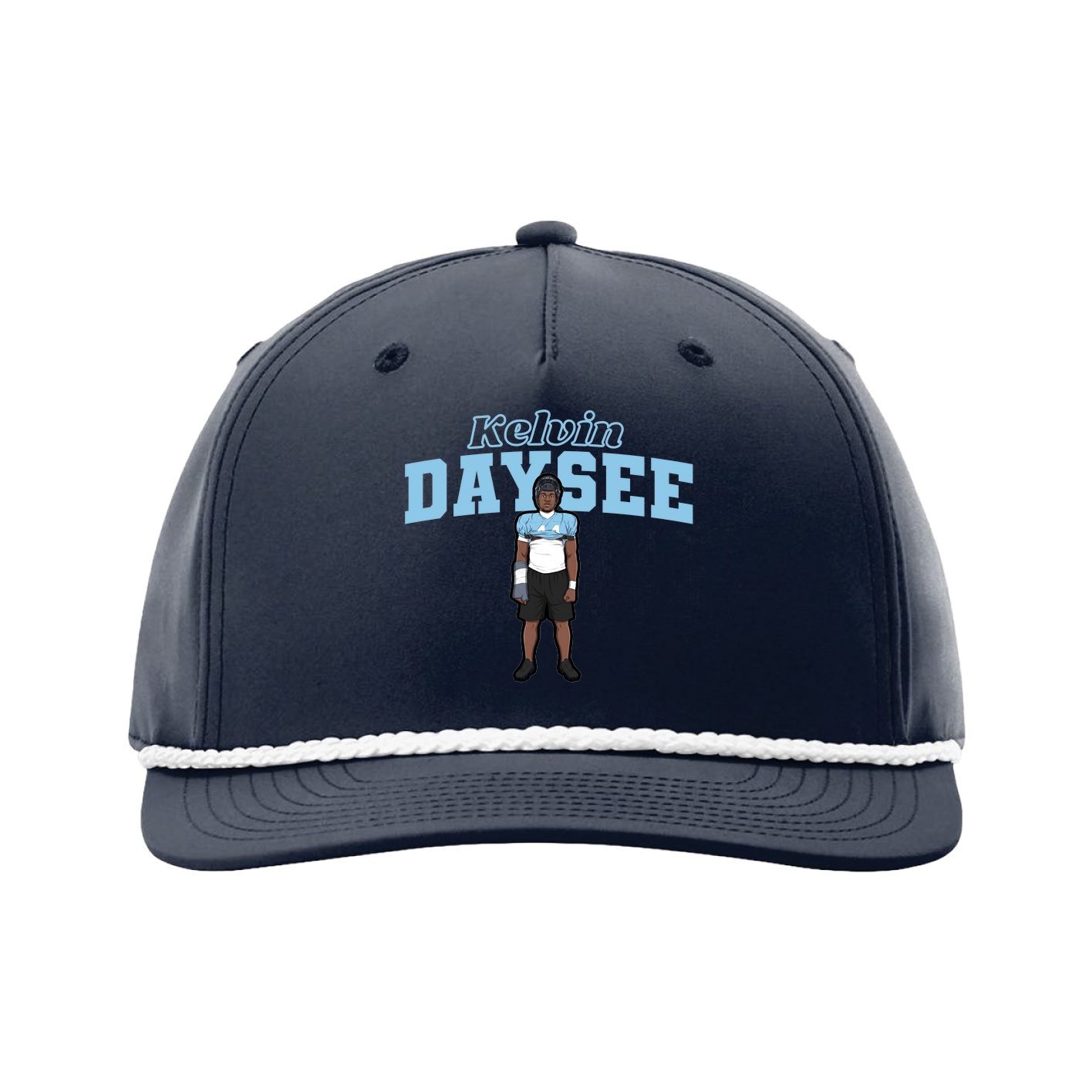 Five-Panel Classic Rope Cap — Name Arch in Navy