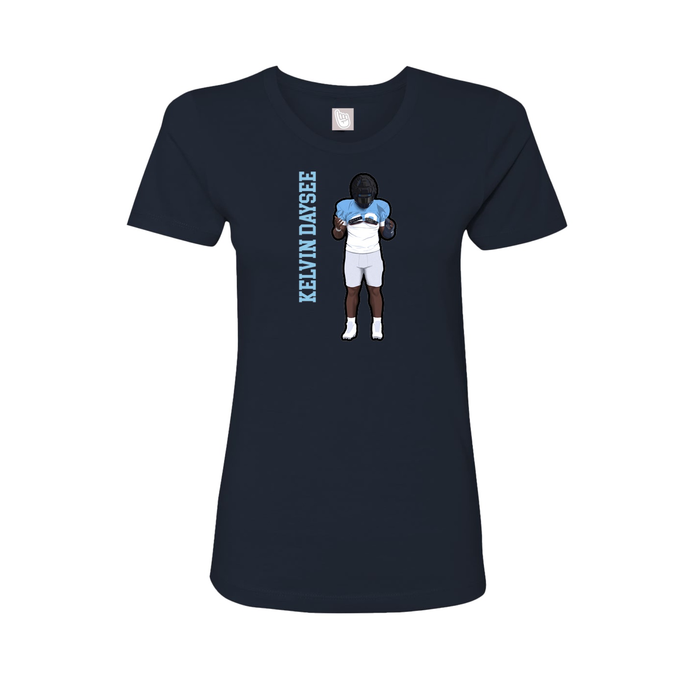 Fitted Women's Tee — Name Vertical in Navy