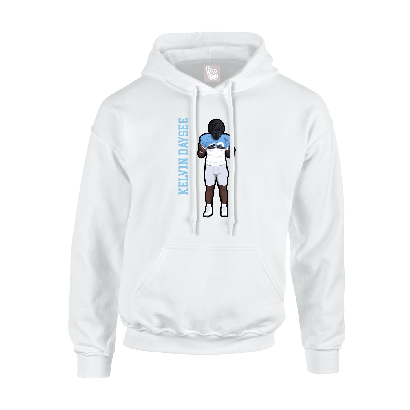 Youth Hoodie — Name Vertical in White