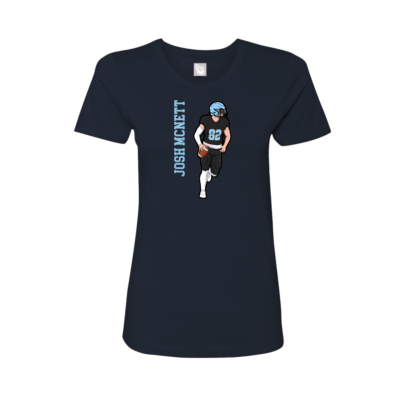 Fitted Women's Tee — Name Vertical in Navy