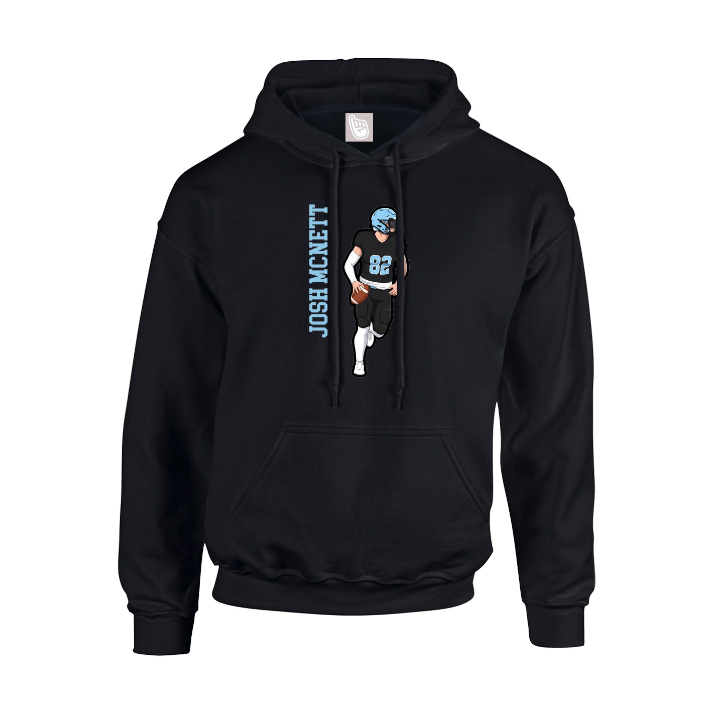 Hoodie — Name Vertical in Black