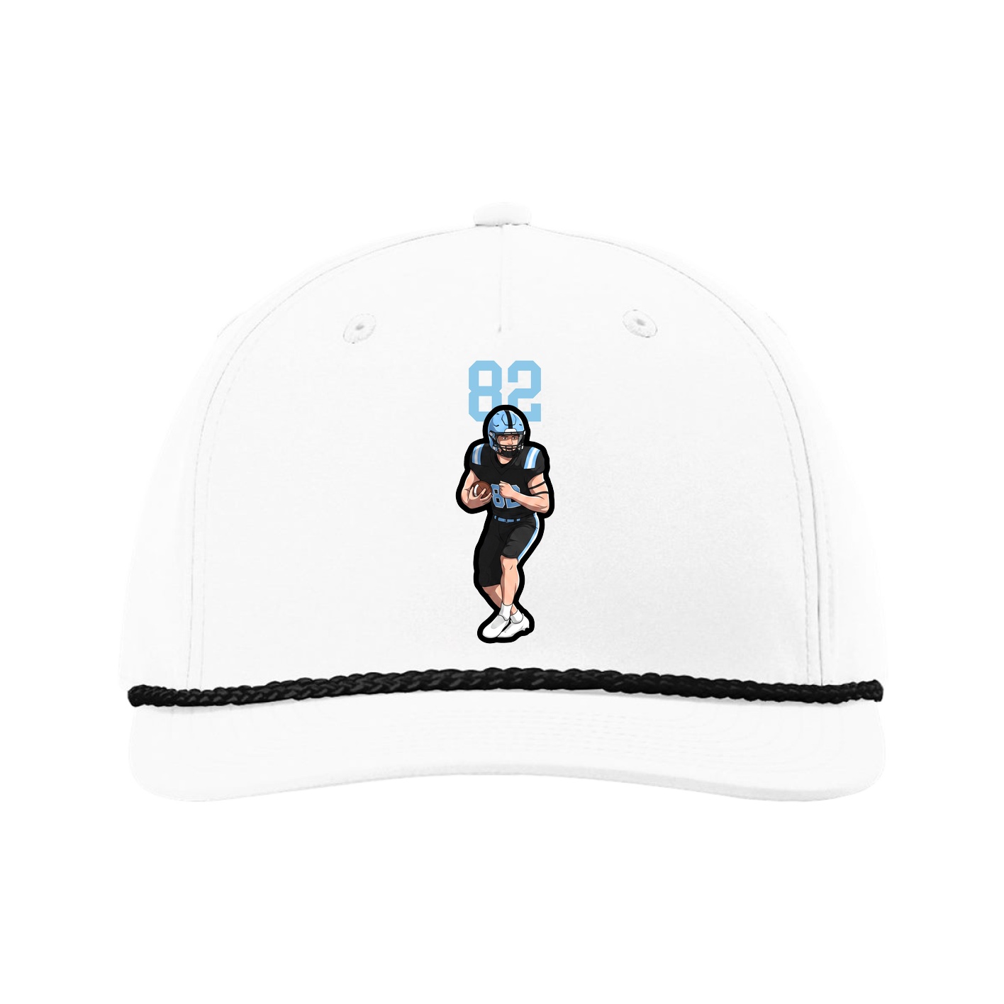 Five-Panel Classic Rope Cap — Number Top in White