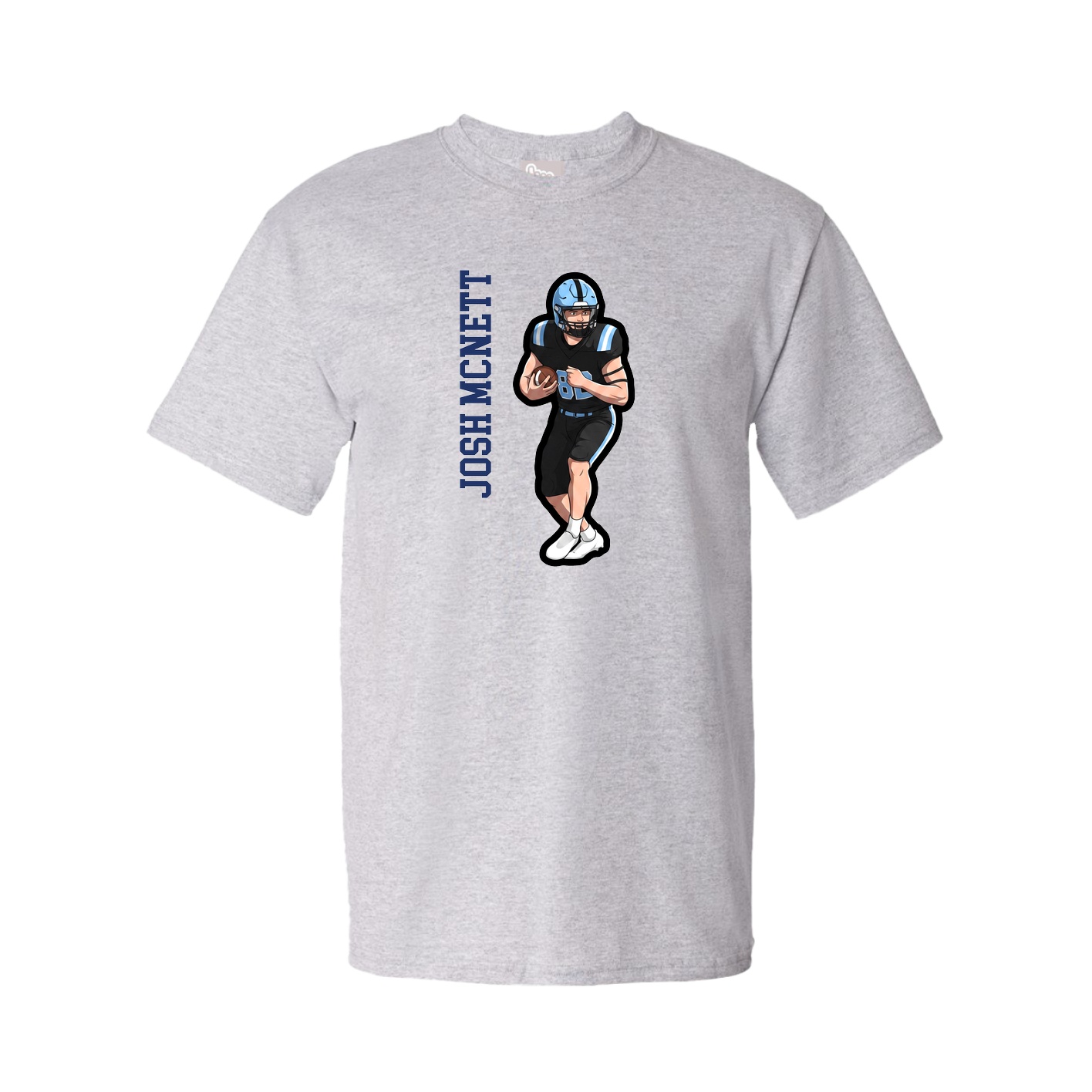 Tee — Name Vertical in Grey