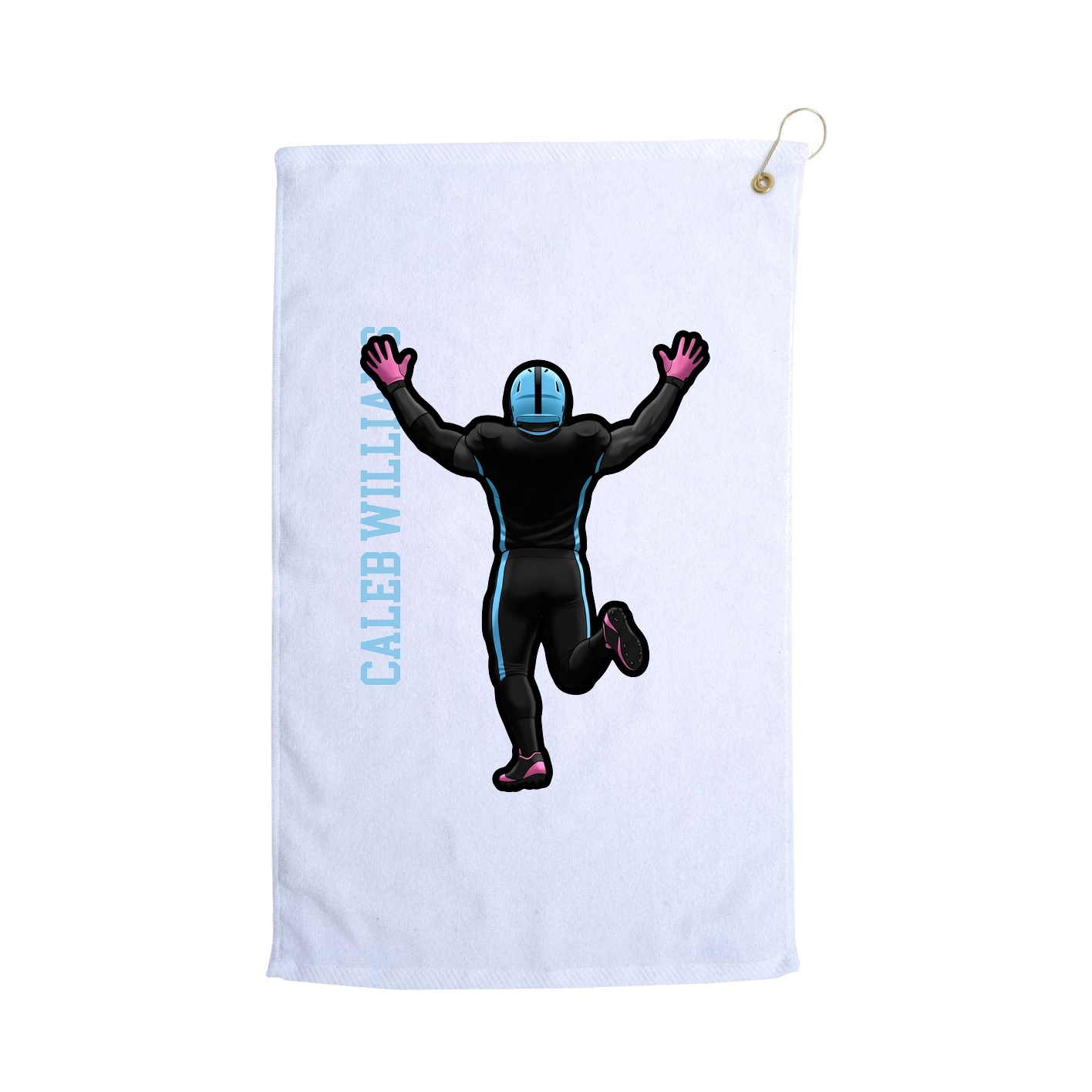 Golf Towel — Name Vertical in White