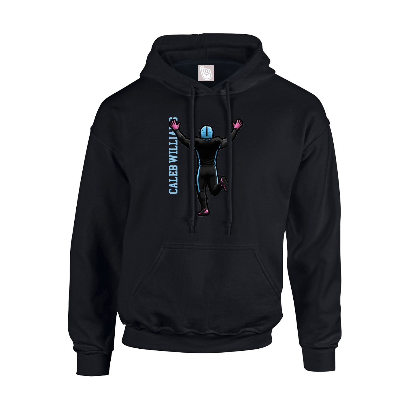 Youth Hoodie — Name Vertical in Black