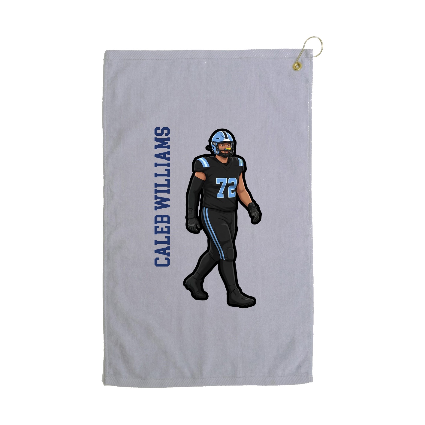 Golf Towel — Name Vertical in Grey