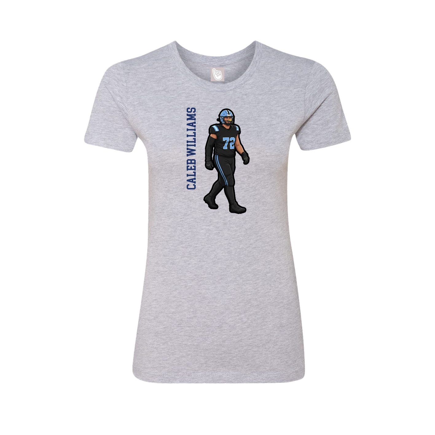 Fitted Women's Tee — Name Vertical in Grey