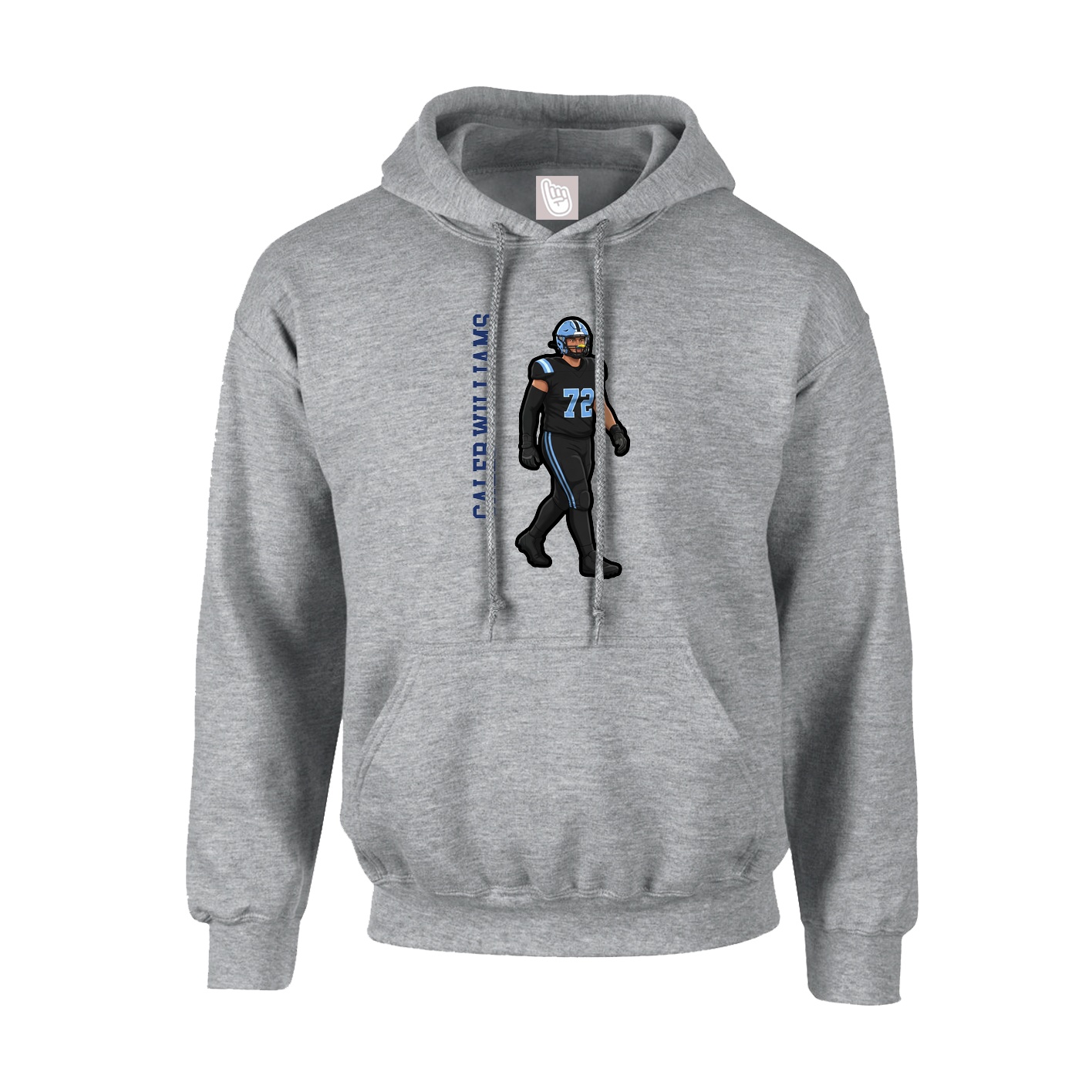 Youth Hoodie — Name Vertical in Grey