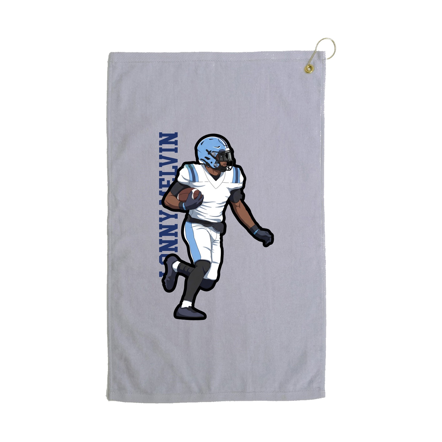 Golf Towel — Name Vertical in Grey