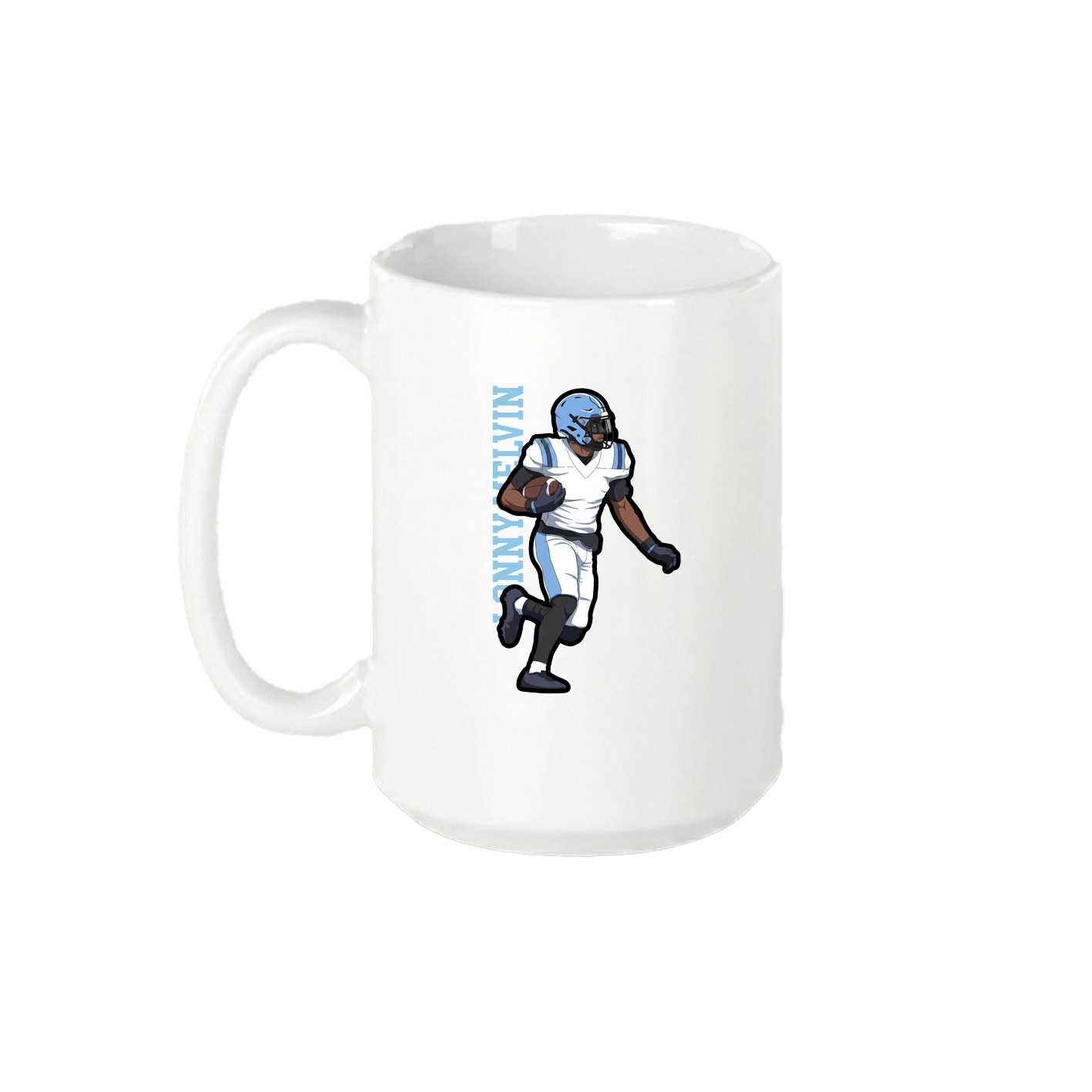 15oz Coffee Mug — Name Vertical in White