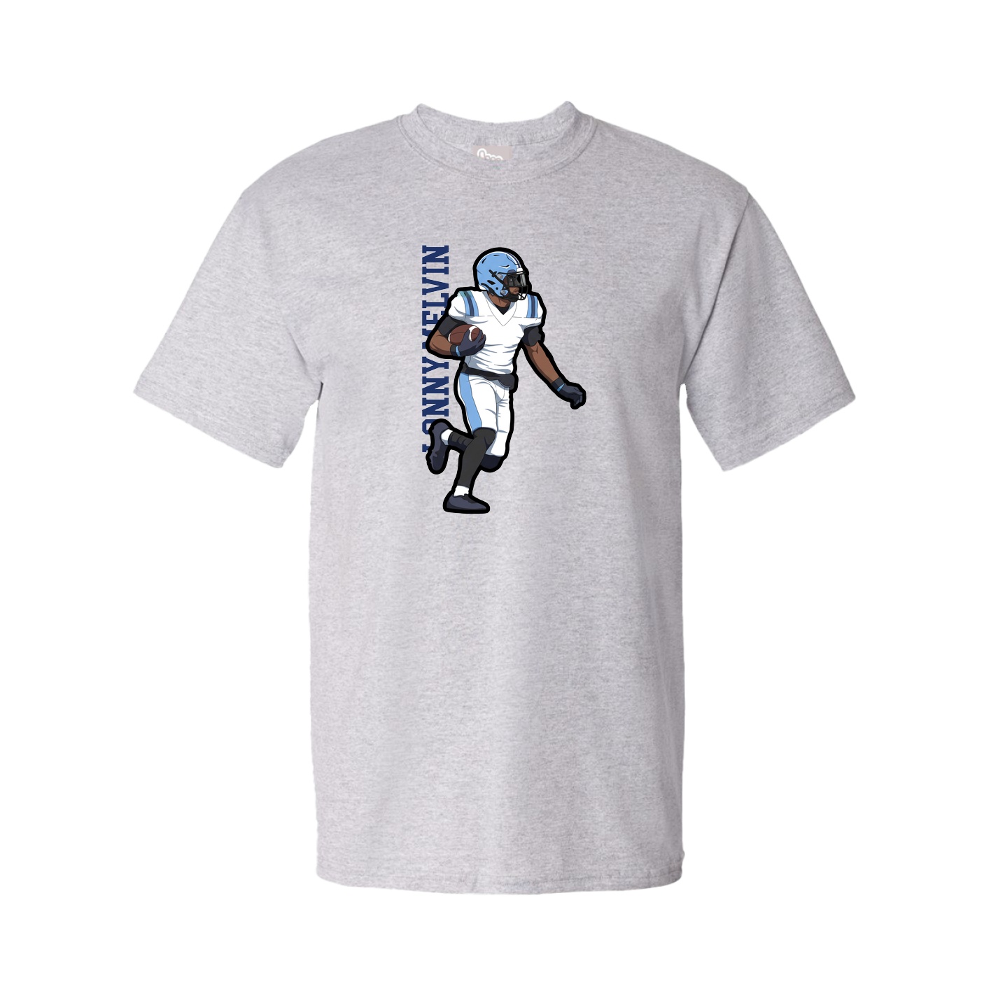 Youth Tee — Name Vertical in Grey
