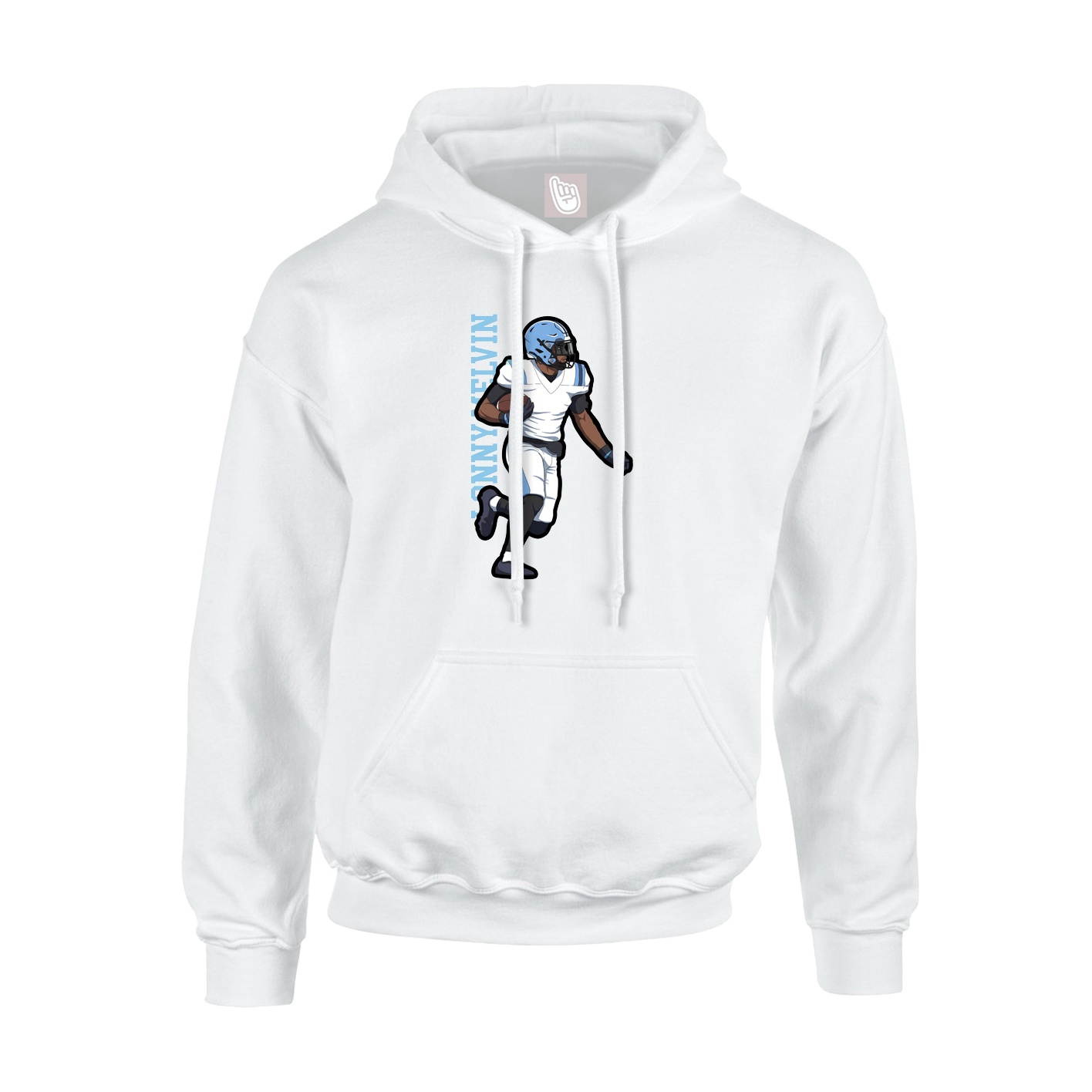 Hoodie — Name Vertical in White