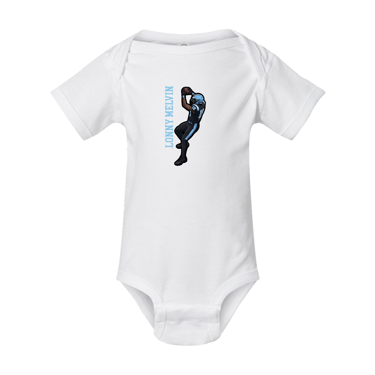 Baby Onesie — Name Vertical in White