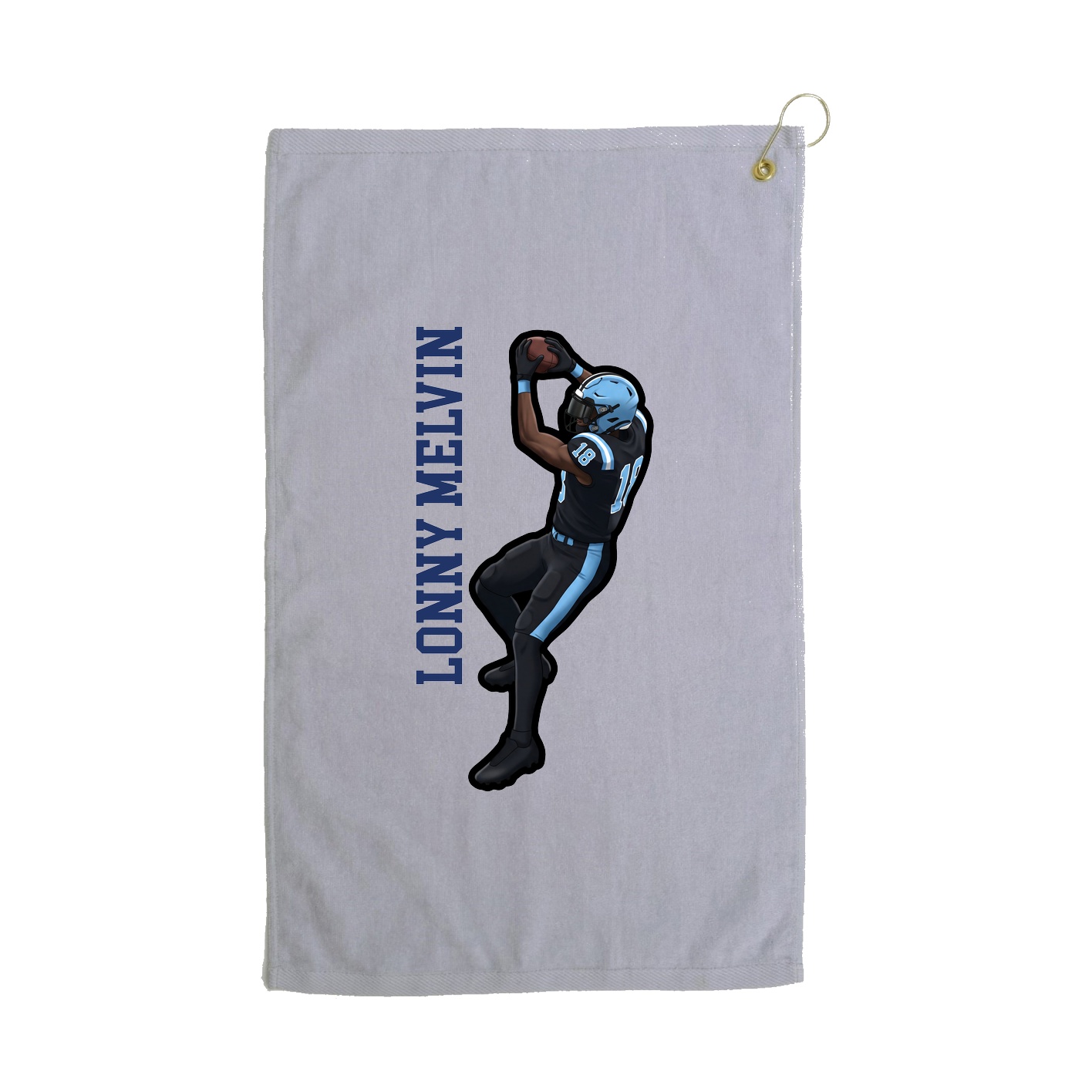 Golf Towel — Name Vertical in Grey