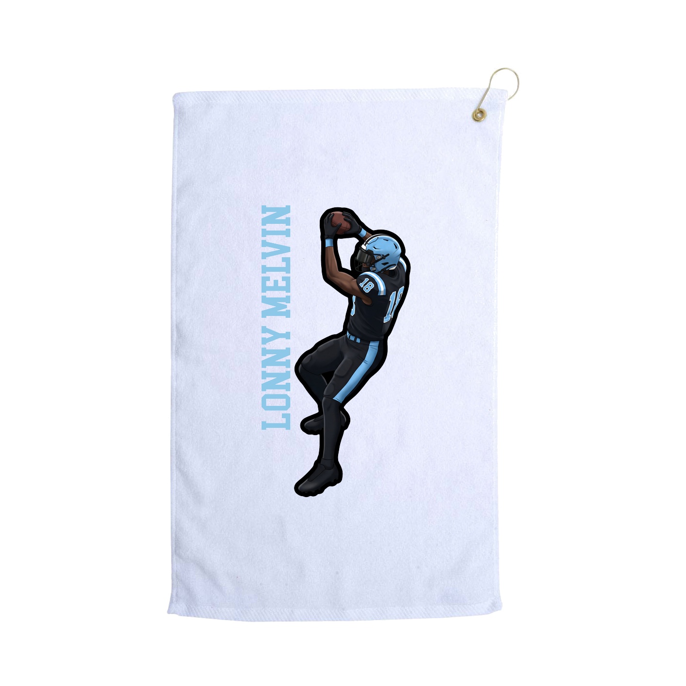 Golf Towel — Name Vertical in White