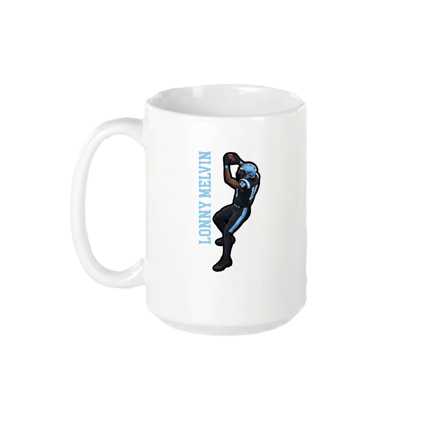 15oz Coffee Mug — Name Vertical in White