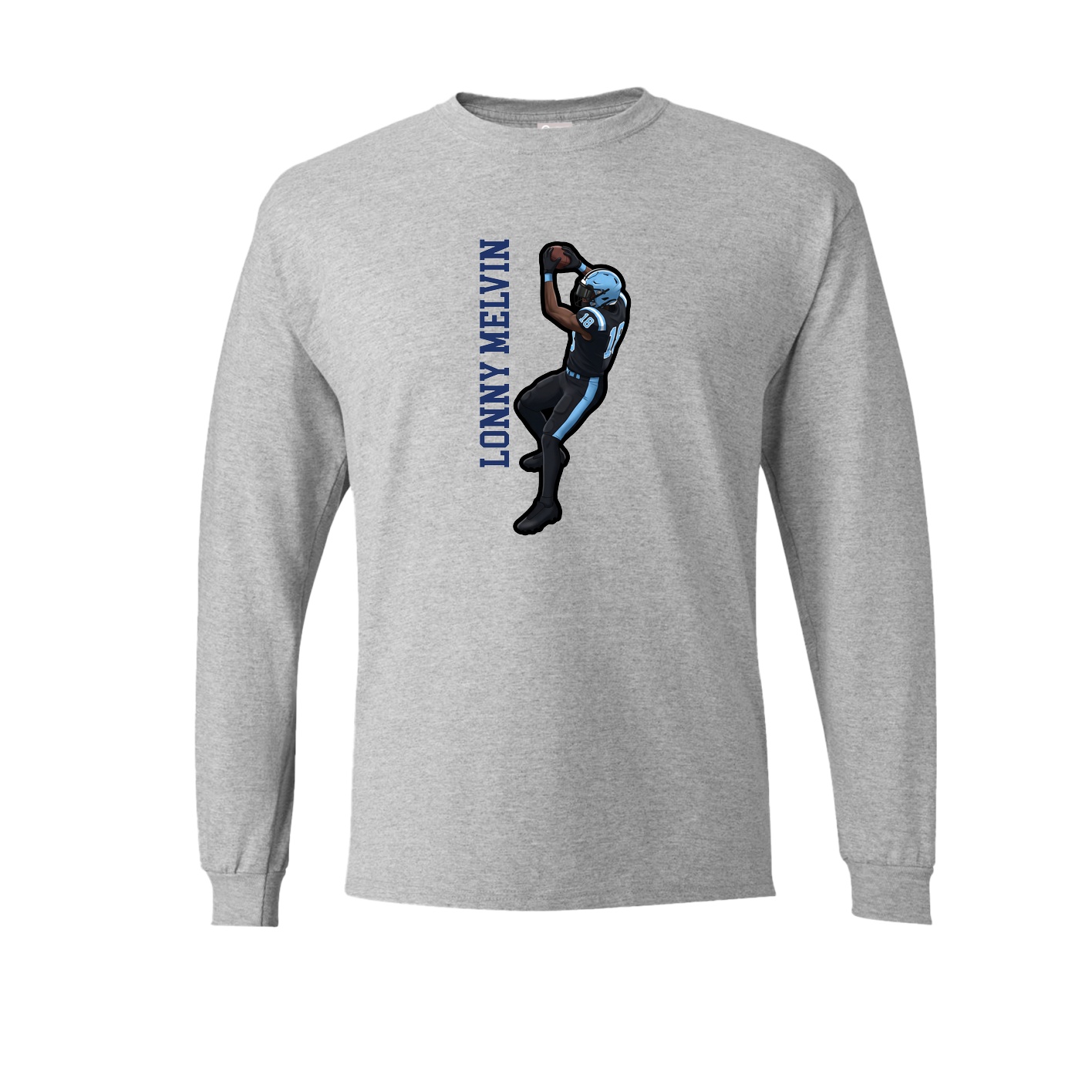 Long Sleeve Tee — Name Vertical in Grey