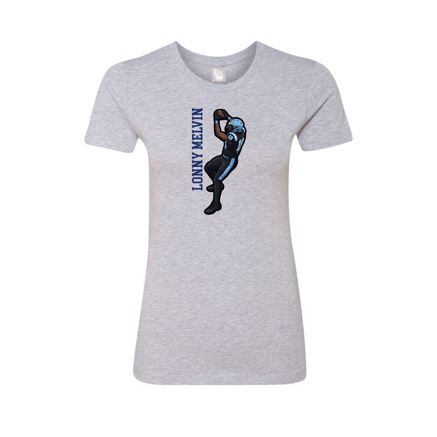 Womens Tee — Name Vertical in Grey