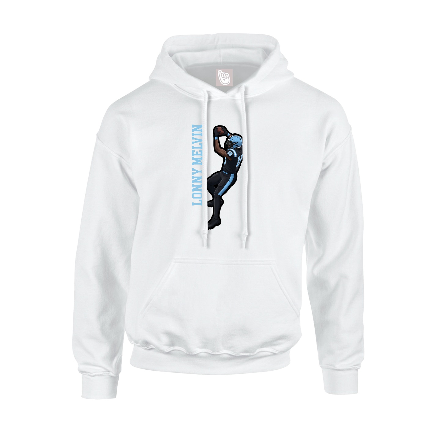 Hoodie — Name Vertical in White