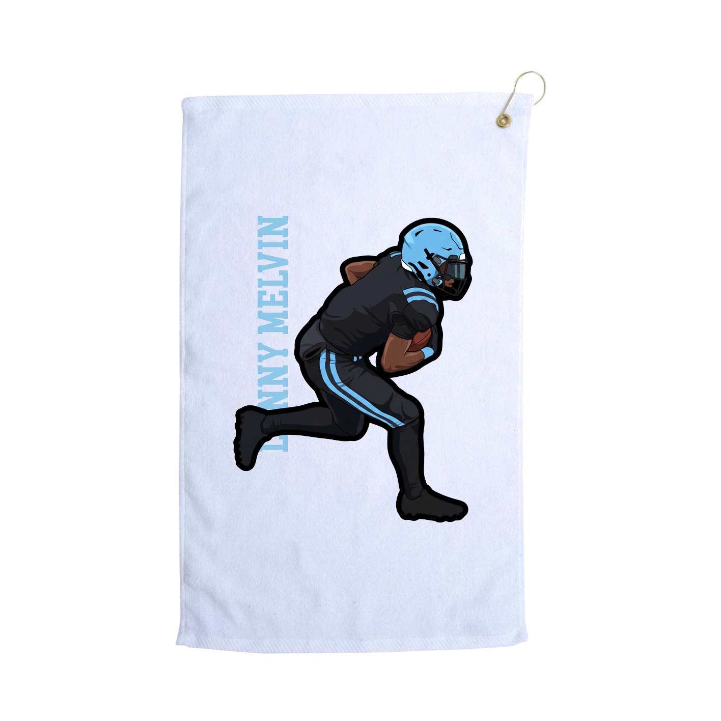 Golf Towel — Name Vertical in White