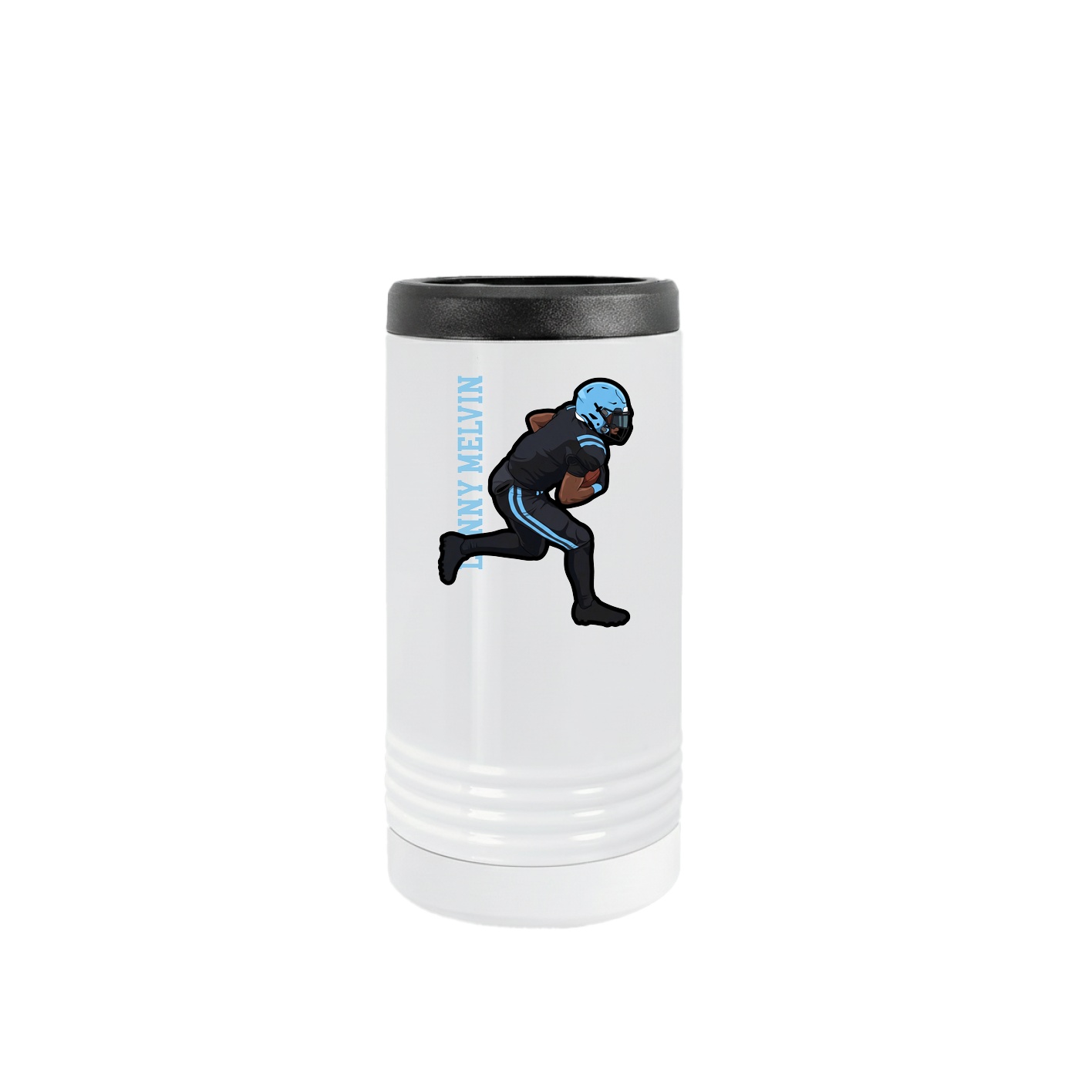 Slim Beverage Holder — Name Vertical in White