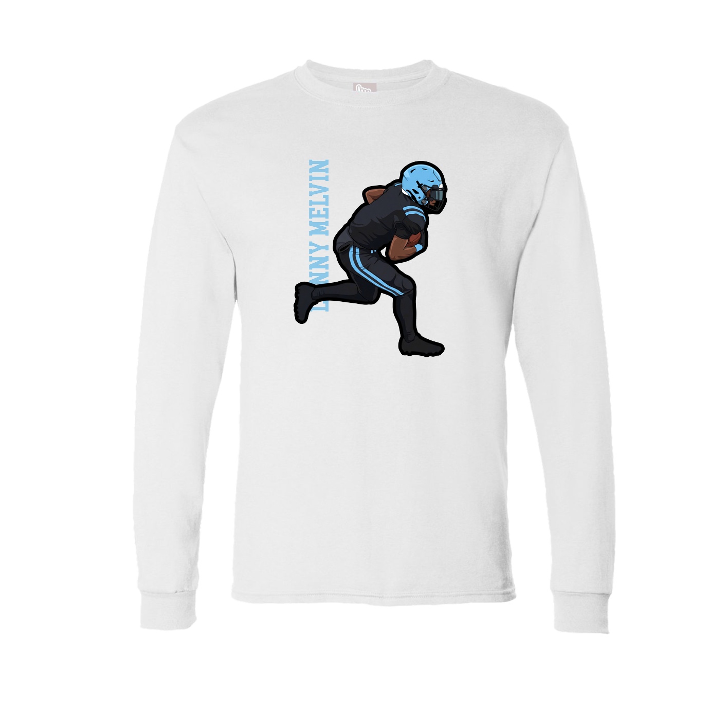 Long Sleeve Tee — Name Vertical in White