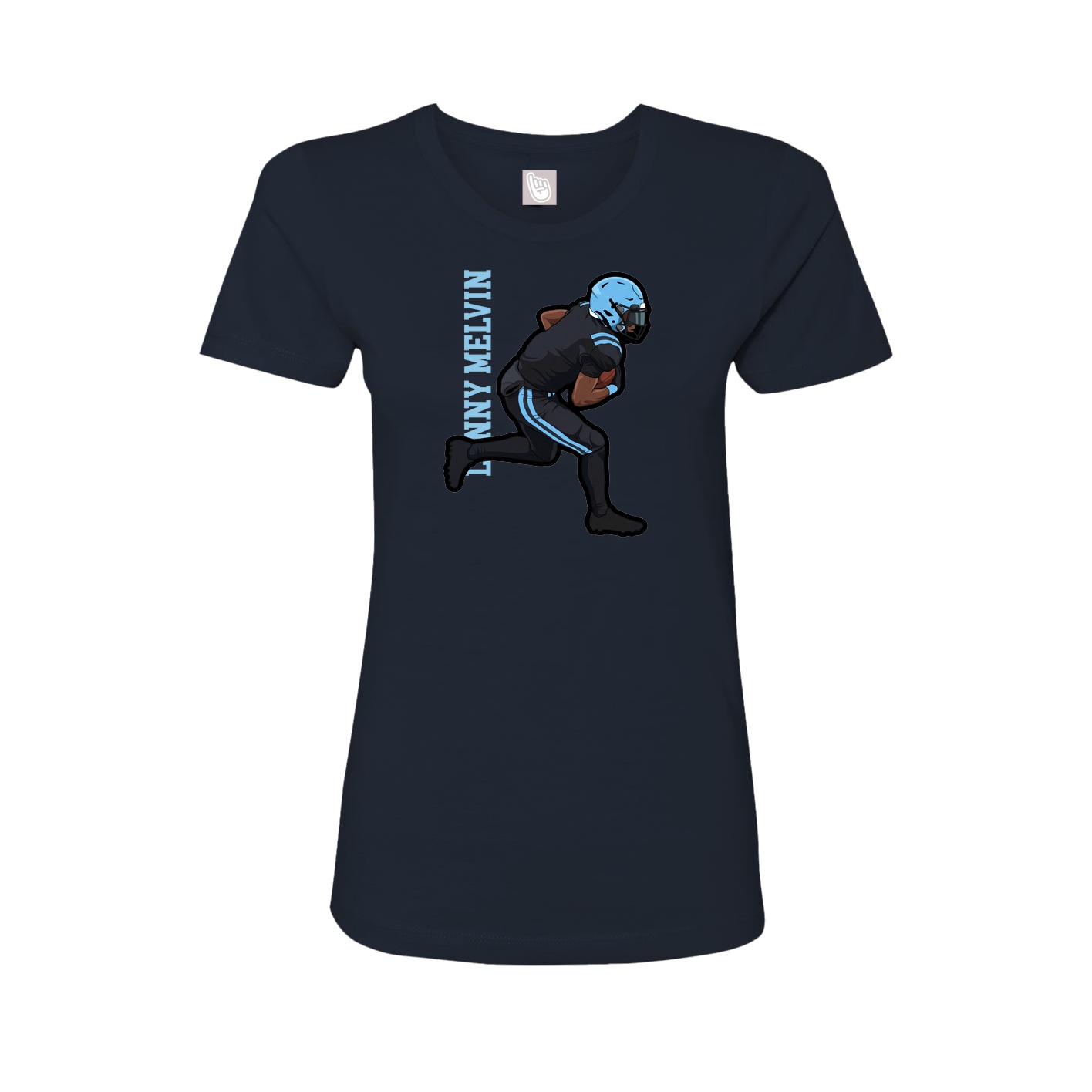 Womens Tee — Name Vertical in Navy