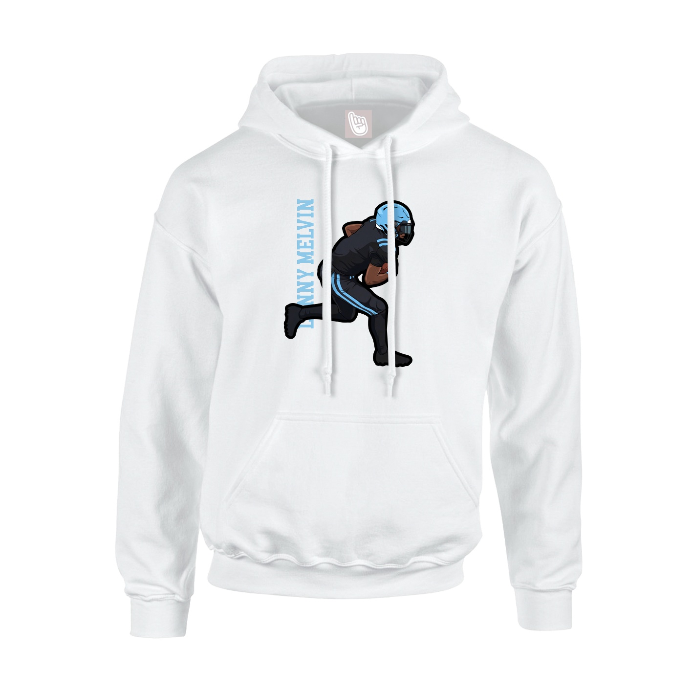 Youth Hoodie — Name Vertical in White