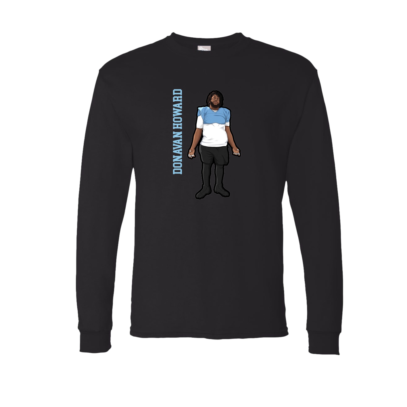 Long Sleeve Tee — Name Vertical in Black