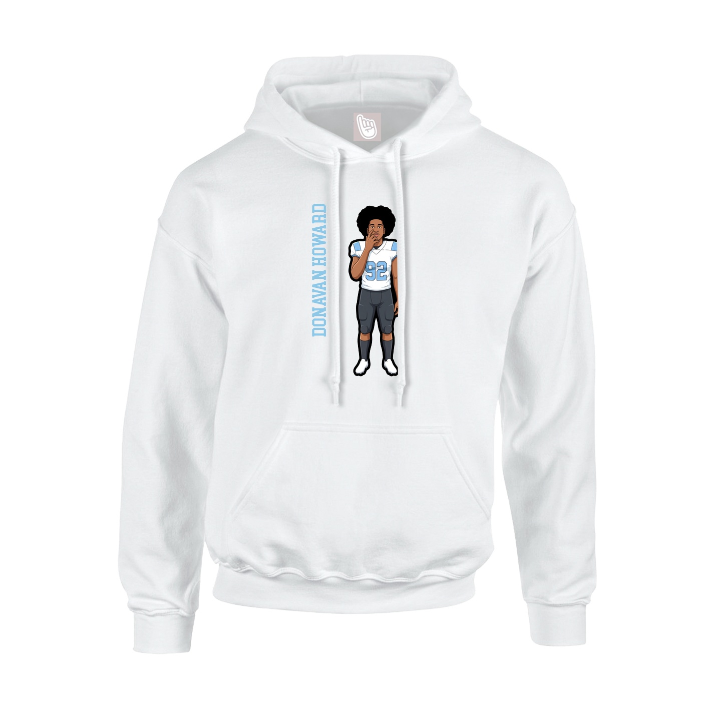 Youth Hoodie — Name Vertical in White