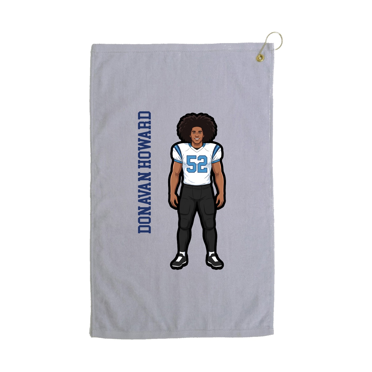 Golf Towel — Name Vertical in Grey