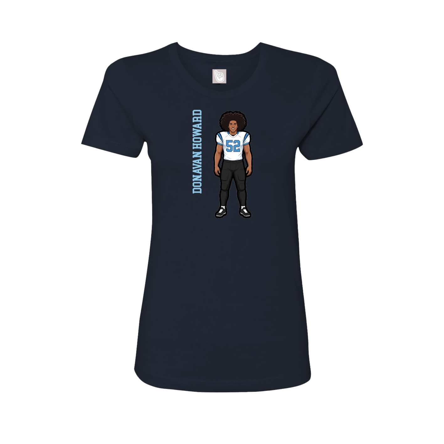 Fitted Women's Tee — Name Vertical in Navy