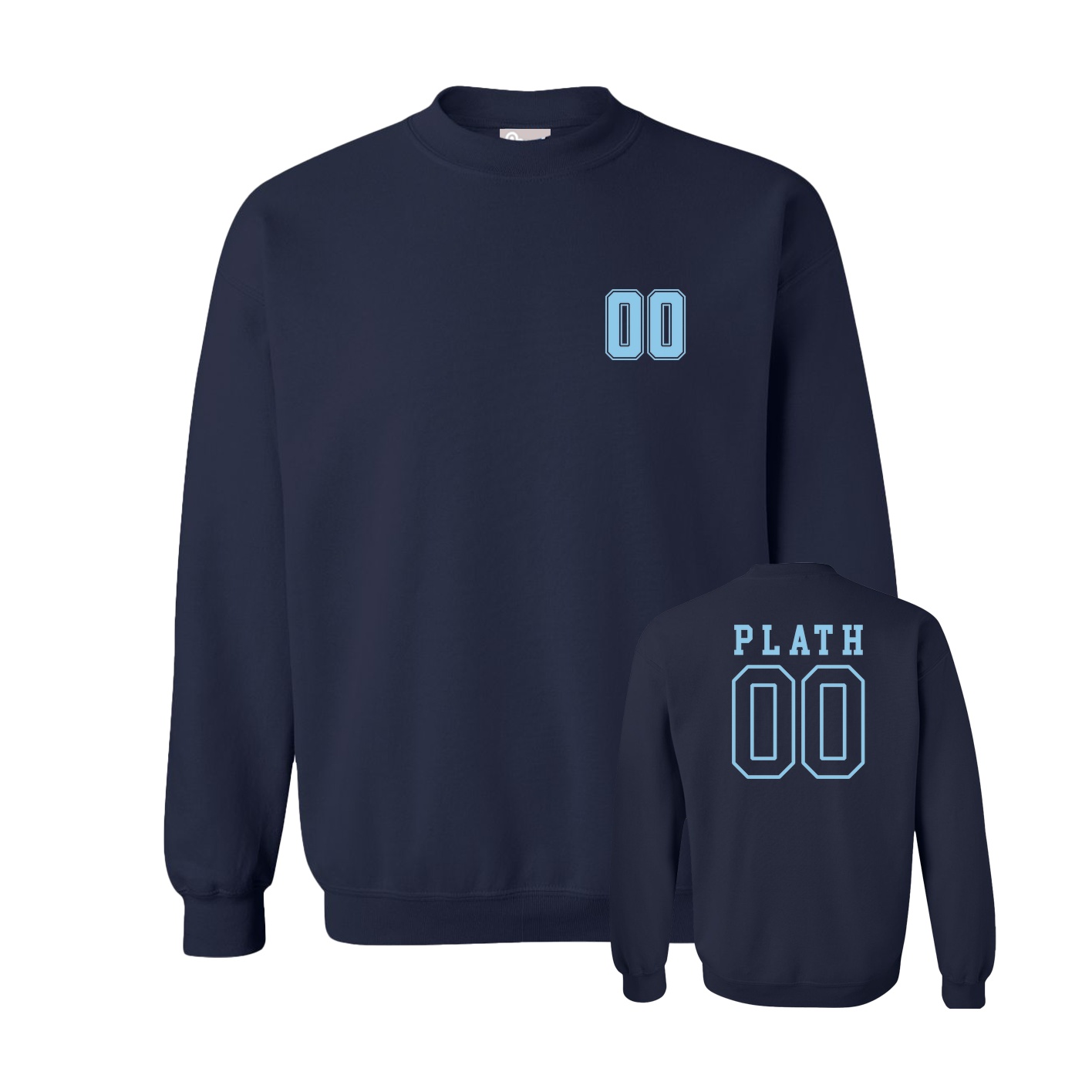 Fleece Crew — Chest Back in Navy