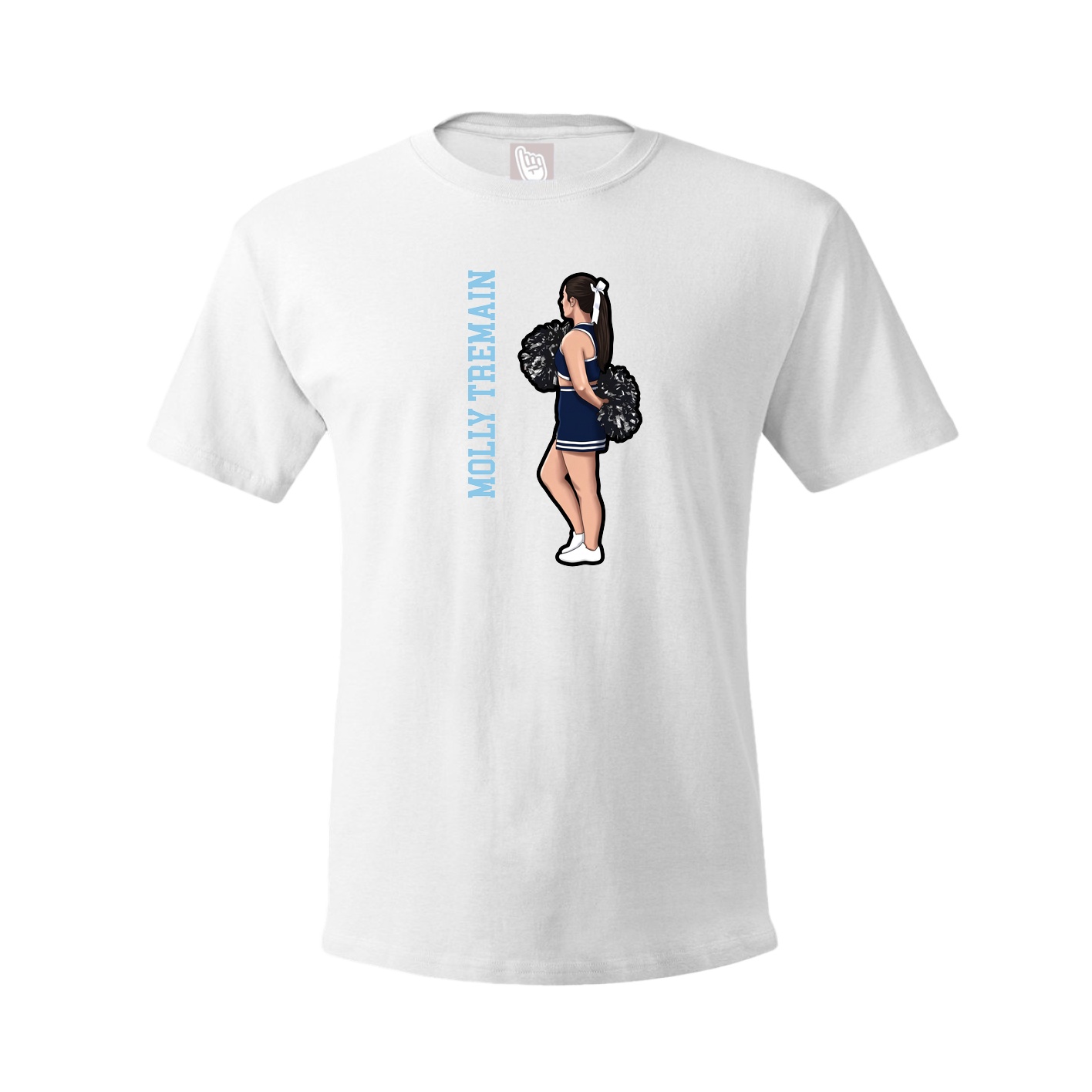 Tee — Name Vertical in White