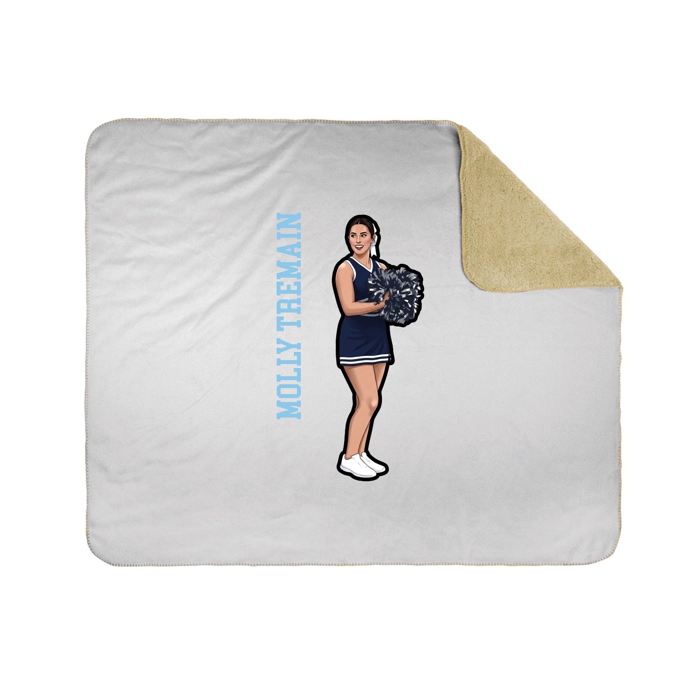 Throw Blanket — Name Vertical in White