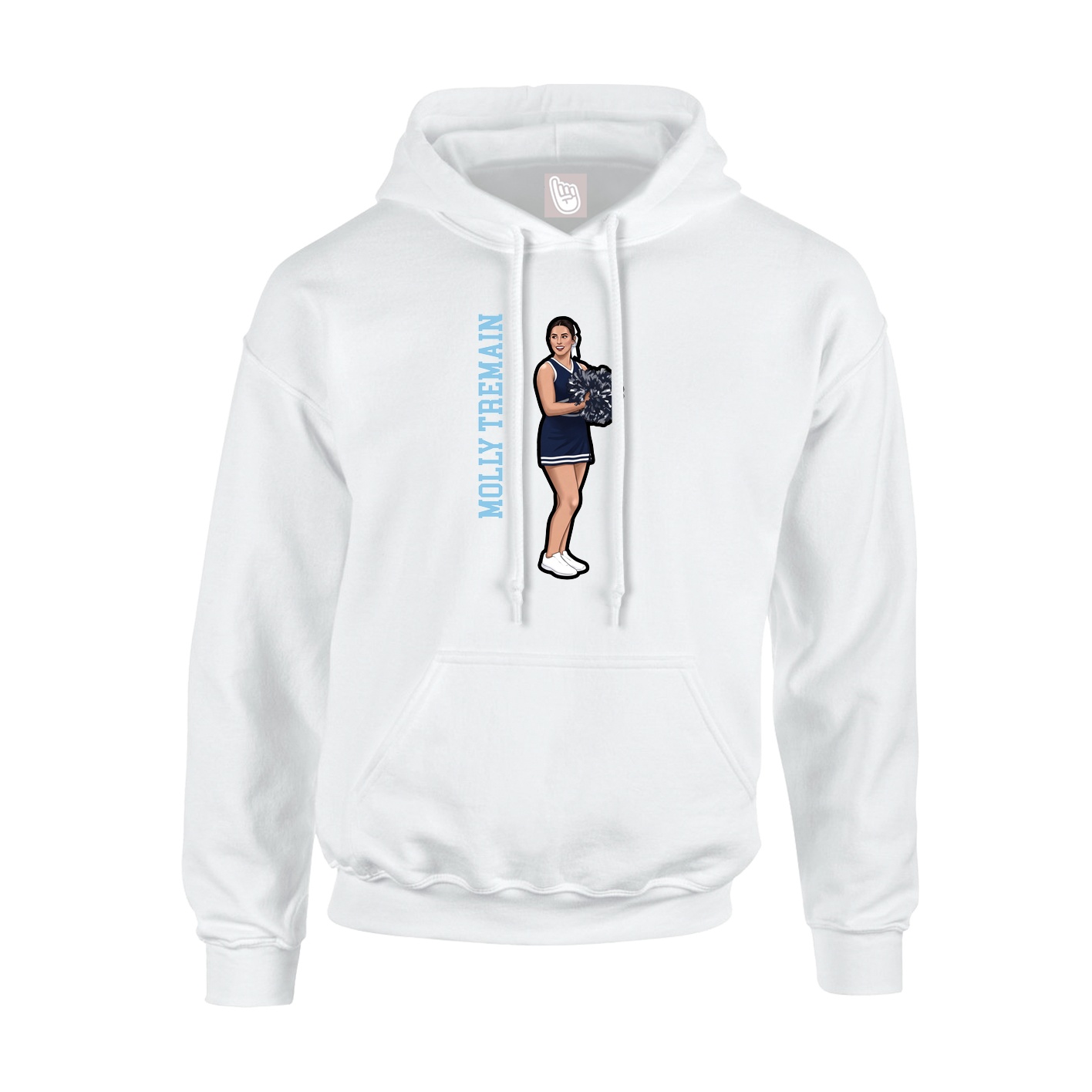 Youth Hoodie — Name Vertical in White