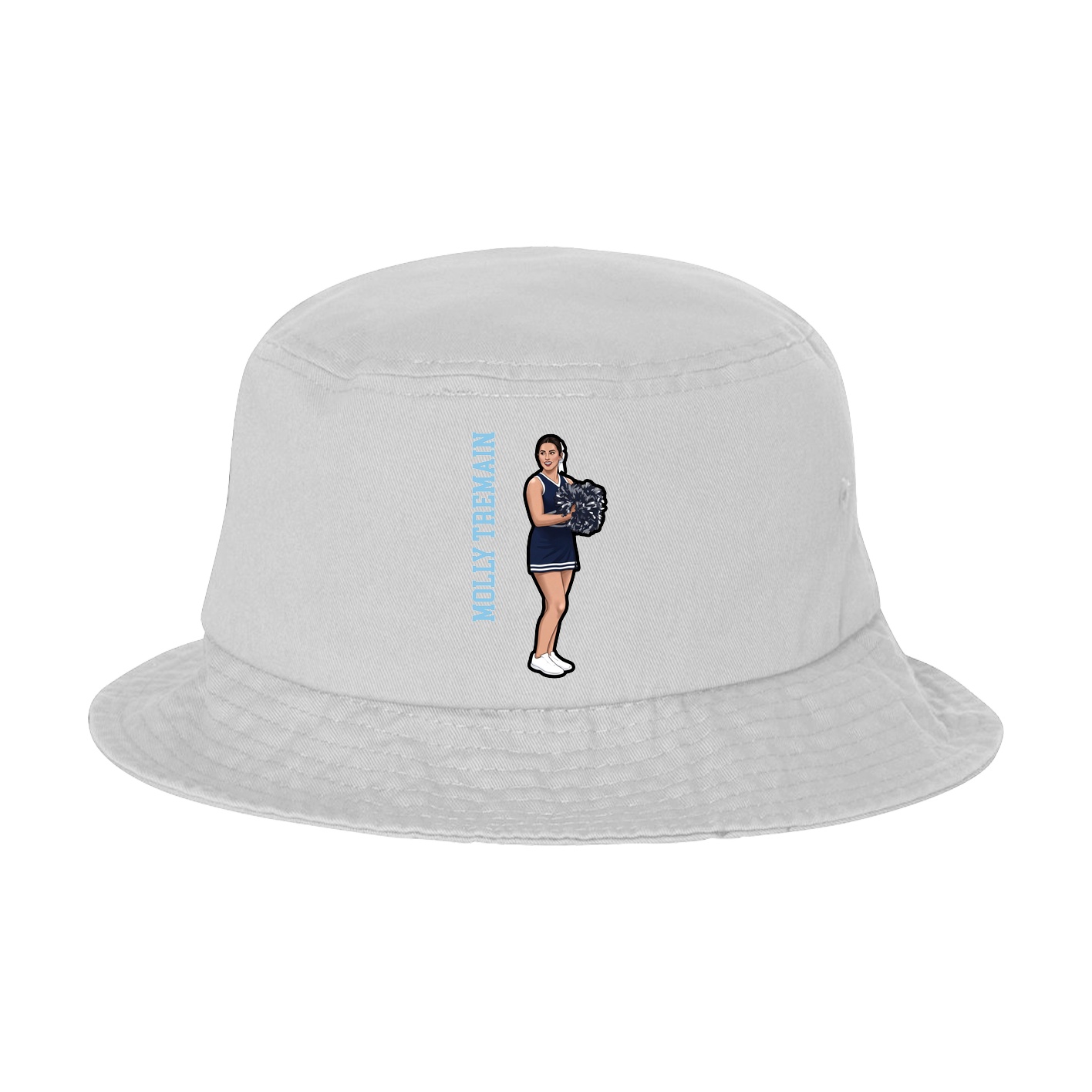 Bucket Cap — Name Vertical in White