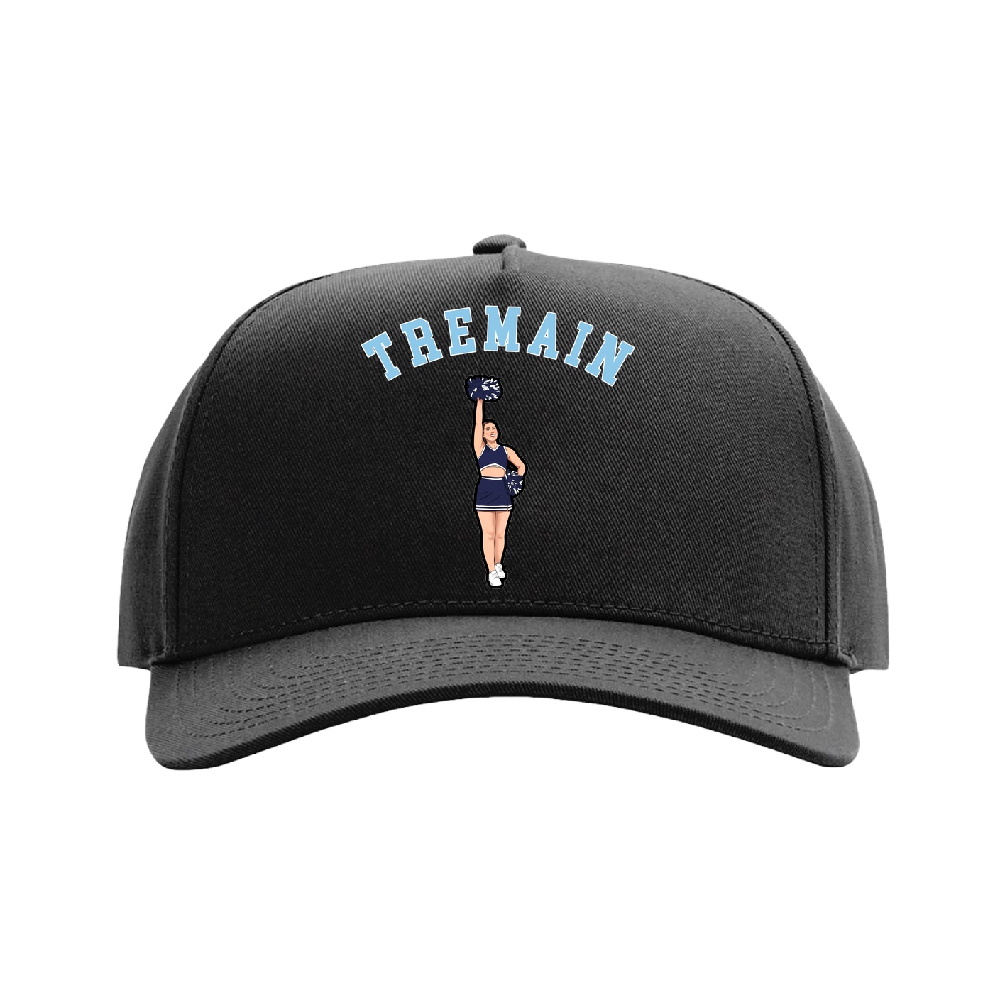 Full Fabric Five-Panel Champ Cap — Shirsey Arch in Black