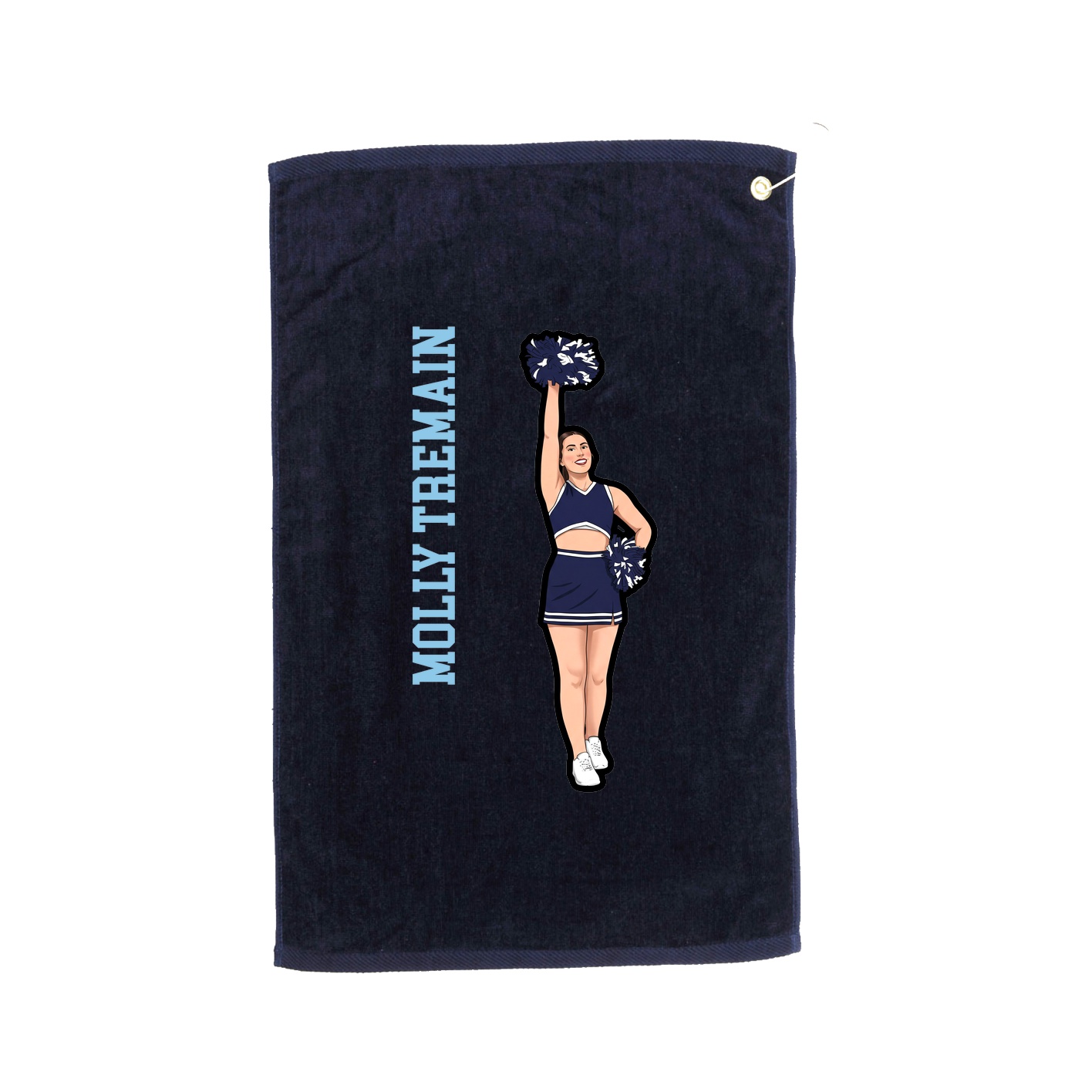 Golf Towel — Name Vertical in Navy